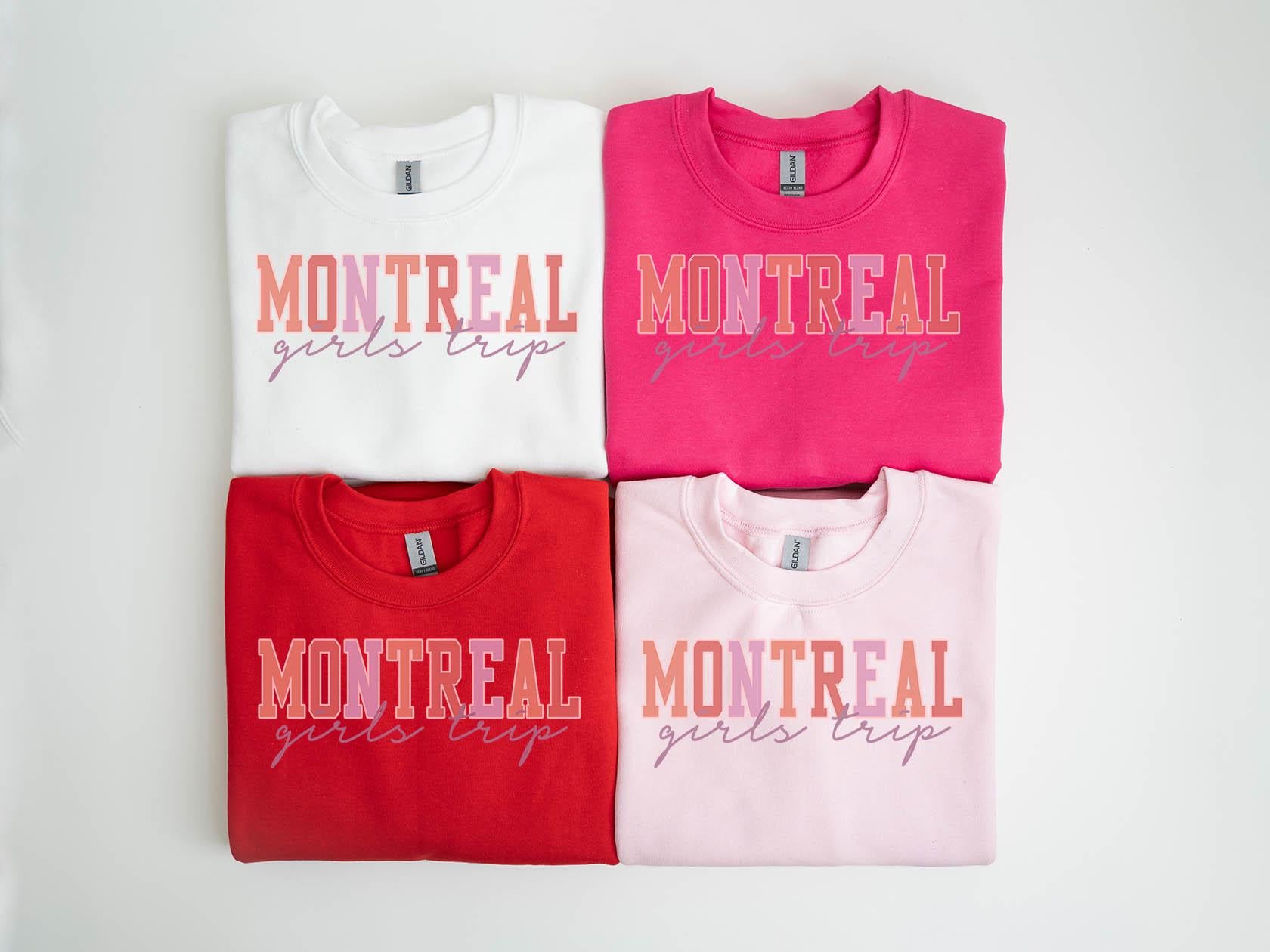 Montreal Canada Sweatshirt Girls Trip Sweatshirt Vacation Matching Group Crewneck Shirt Long Sleeve Sweatshirt – Bold Style · Top Pick For Any Outfit
