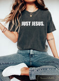 Retro Comfort Religious T shirt Just Jesus Shirt Christian Sweatshirt Bible Verse Tee Faith Based Tee Jesus Shirt Jesus Lover Gift Sweatshirt – Soft Feel · High-Quality Print
