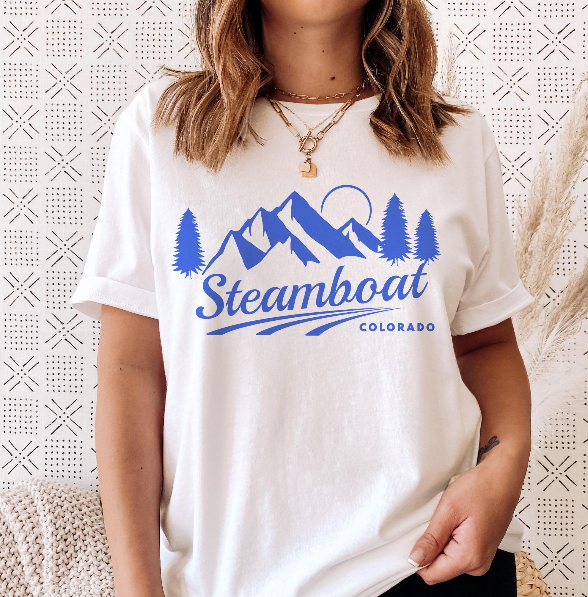 Steamboat Colorado TShirt Retro Mountain Unisex Steamboat Shirt Personalization Available Graphic Tee – Warm & Stylish · Perfect For Daily Wear