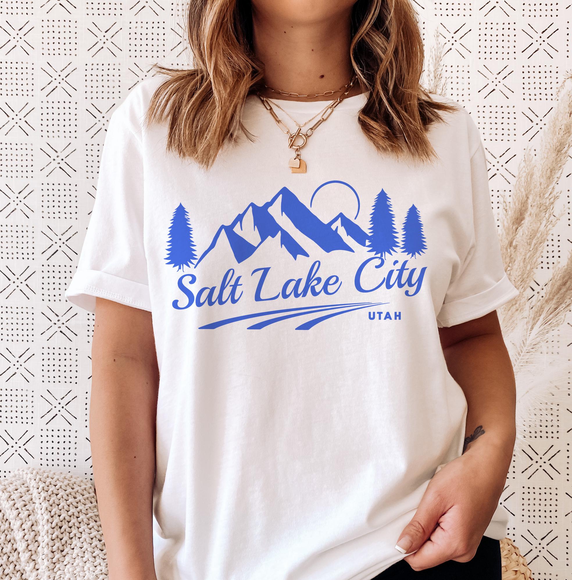 Salt Lake City Utah TShirt Retro Mountain Unisex Salt Lake City Shirt Personalization Available Graphic Tee – Soft Feel · Must-Have Style