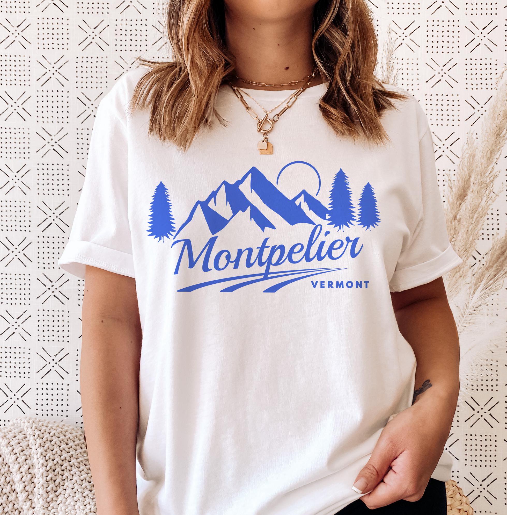 Montpelier Vermont TShirt Retro Mountain Unisex Montpelier Shirt Personalization Available Graphic Tee – Feel-Good Design · Must-Have Style
