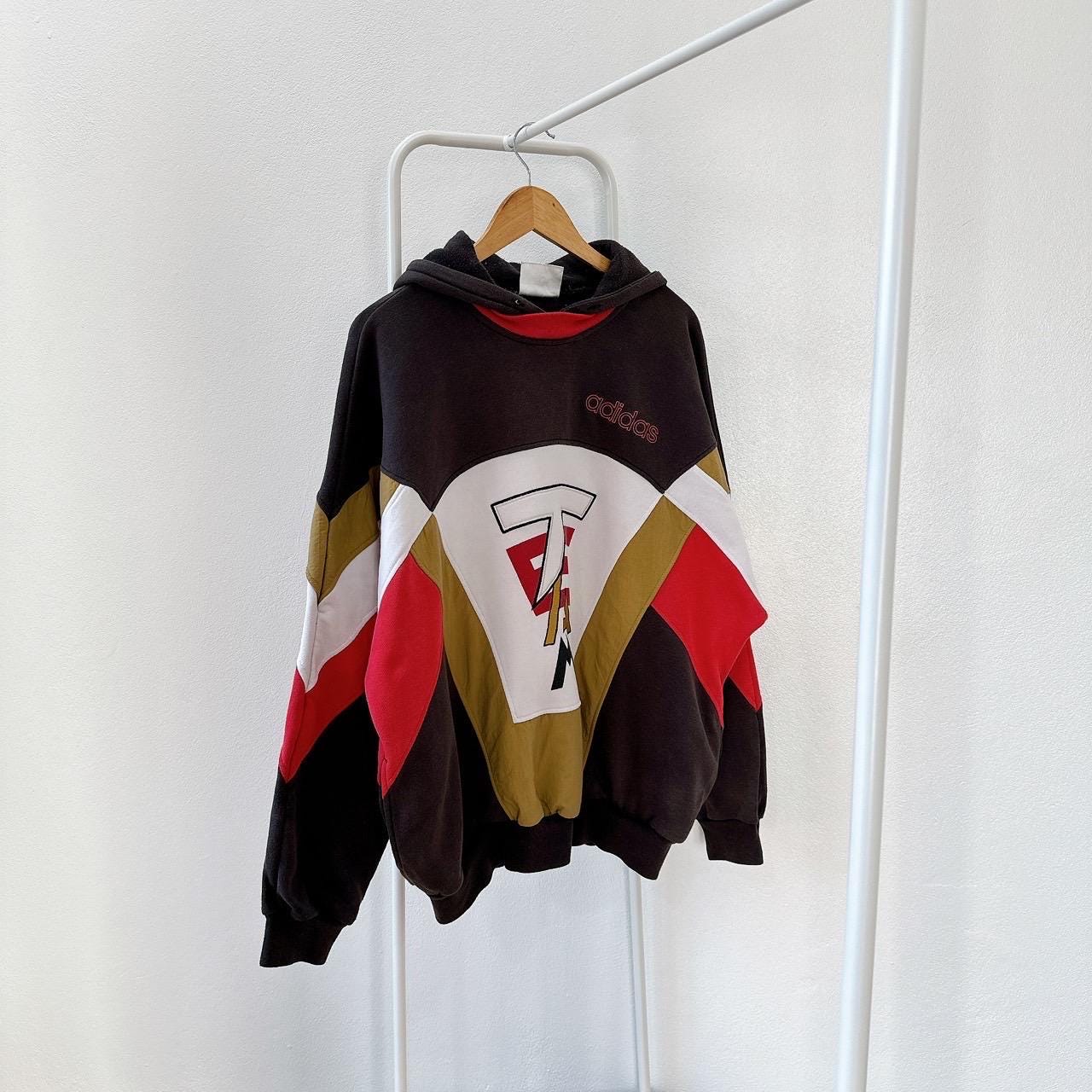 90s Adidas Team color block hoodie XL Hoodie – Premium Graphic · Perfect For Daily Wear