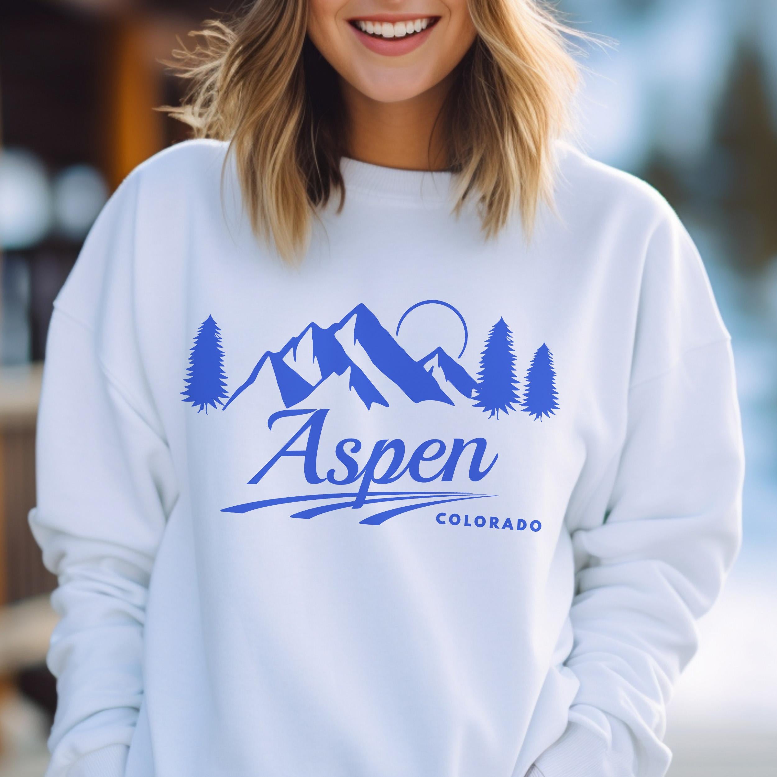 Aspen Colorado Sweatshirt Unisex Mountain Aspen Sweatshirt Personalization Available Sweatshirt – Fan Favorite · Must-Have Style