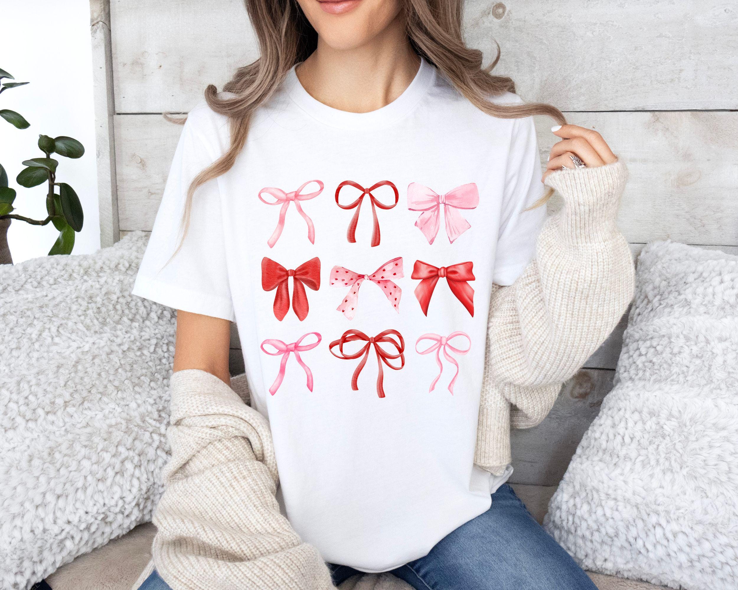 Coquette Pink Bow Sweatshirt For Women Cute Coquette Top Trendy Crewneck for Women Coquette Shirt Girly Shirt First Mothers Day Sweatshirt – Easygoing Wear · Trending Graphic Apparel