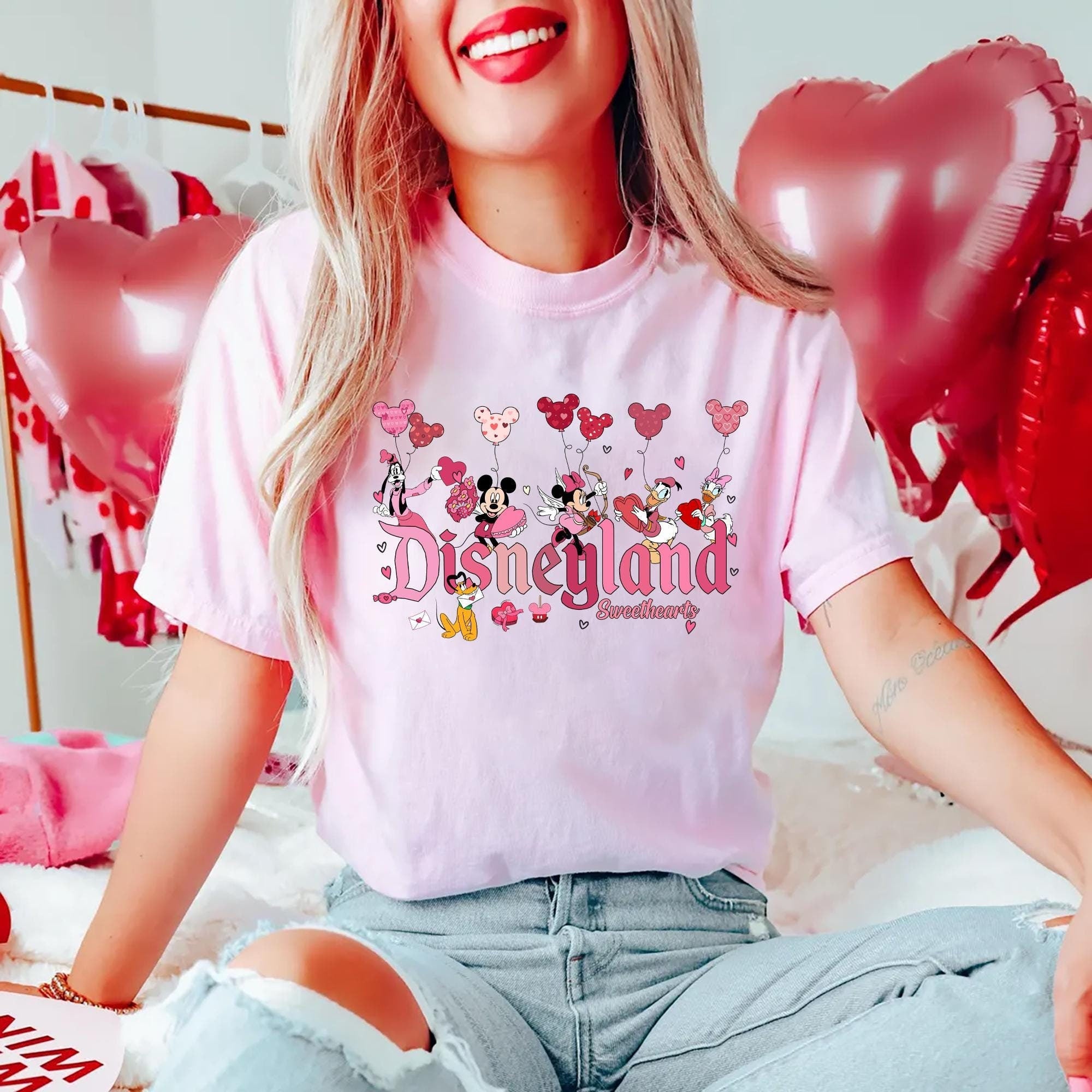 Disneyland Sweethearts T shirt Disneyland Valentines Sweatshirt Mickey and Friends Valentine Shirt Gift for Couples Valentines Day Sweater Sweatshirt – Warm & Stylish · Top Pick For Any Outfit