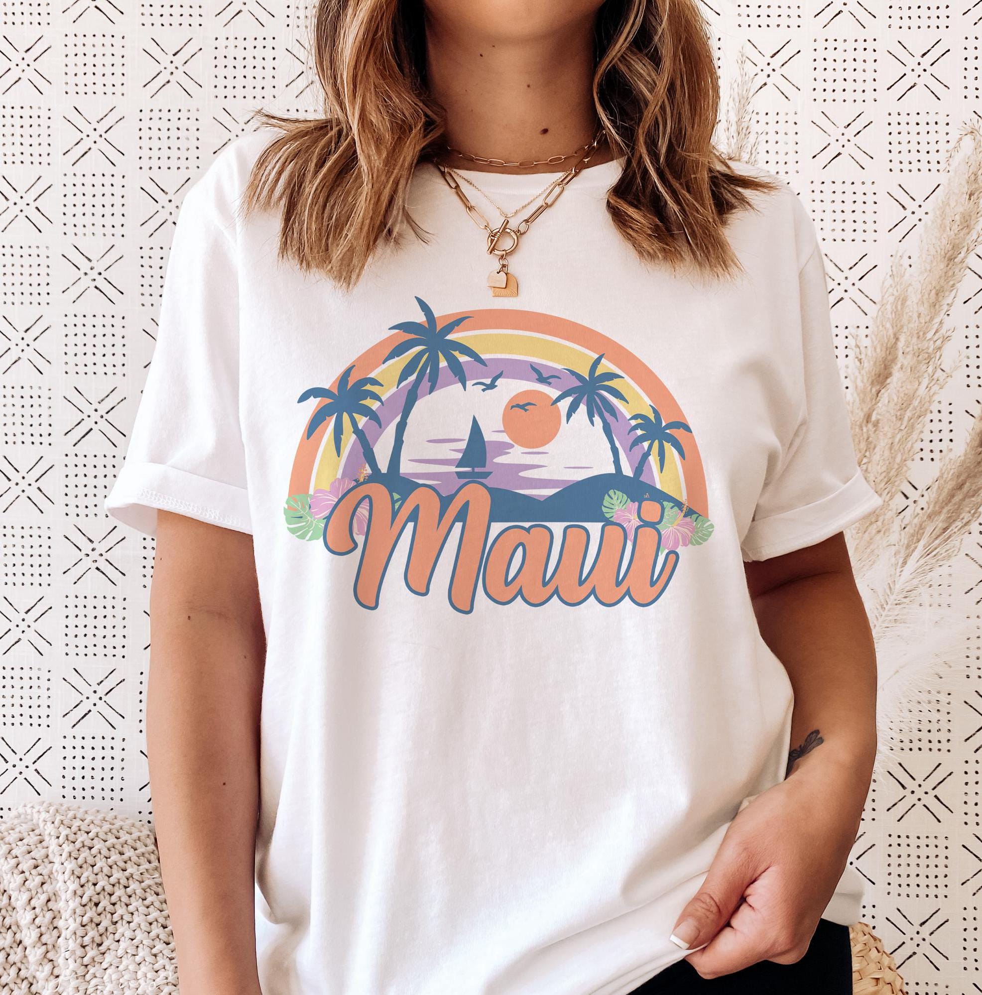 Maui Hawaii TShirt Retro Beach Unisex Maui Shirt Personalization Available Graphic Tee – Feel-Good Design · Great Gift For Fans