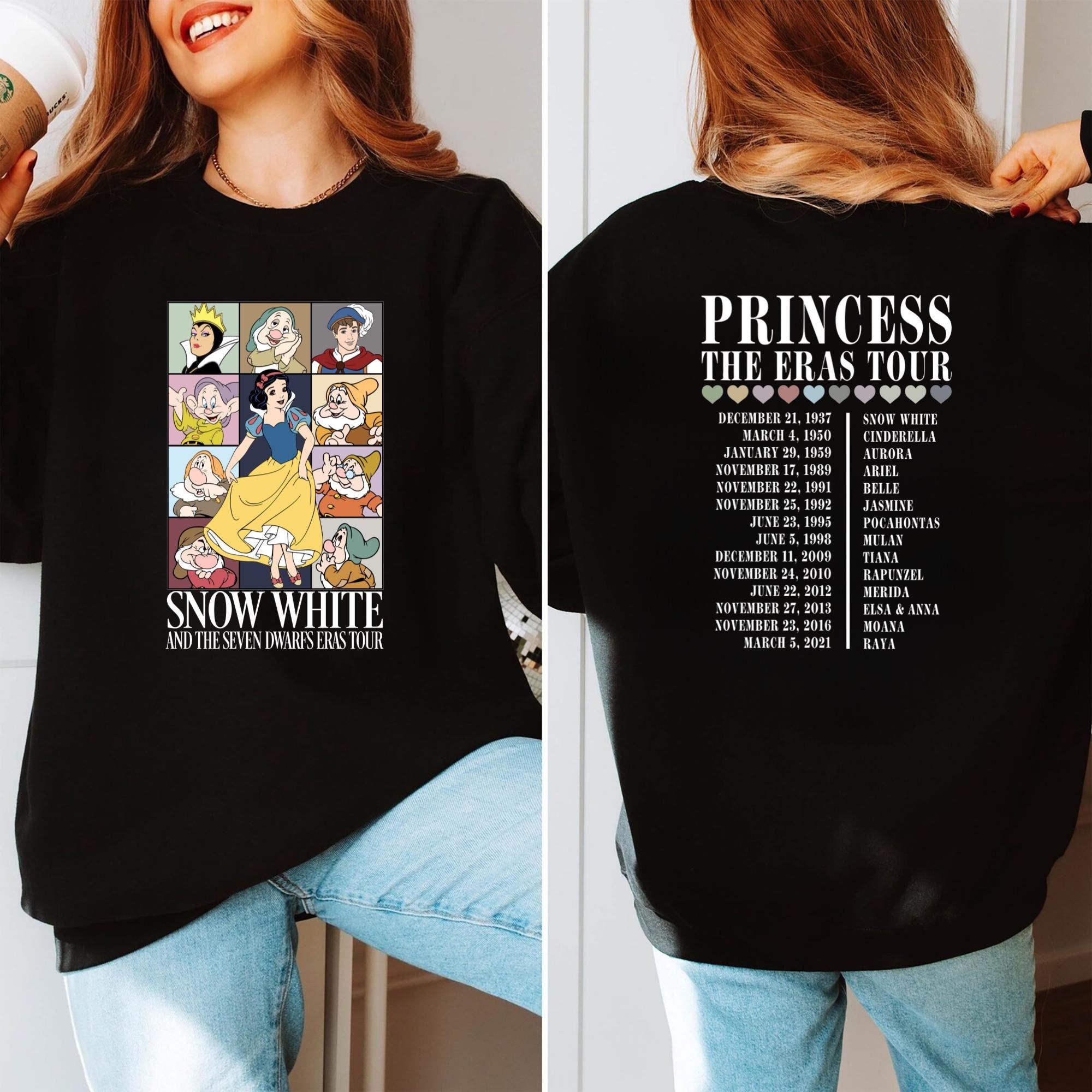 Snow White and Seven Dwarfs Eras Tour T Shirt Snow White Princess Vintage T Shirt Disneyland Shirt Graphic Tees For Women Trendy Graphic Tee – Feel-Good Design · Must-Have Style
