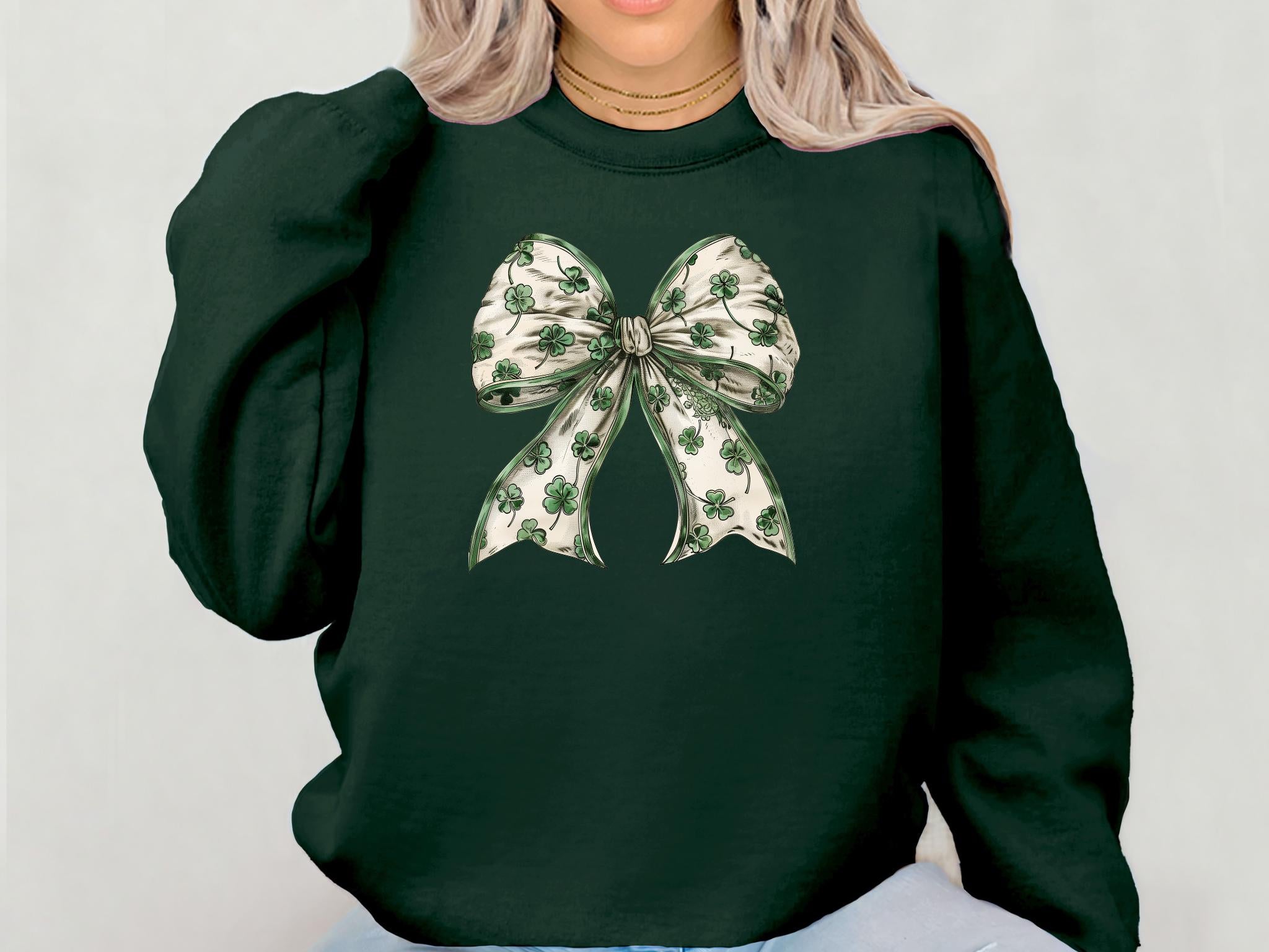 Coquette St Patrick39s Day Bow Sweatshirt St Patrick39s Day Shirt Lucky Shamrock ShirtSt Patricks GiftShamrock ShirttGift for St Patricks Sweatshirt – Cozy Vibes · Great Gift For Fans