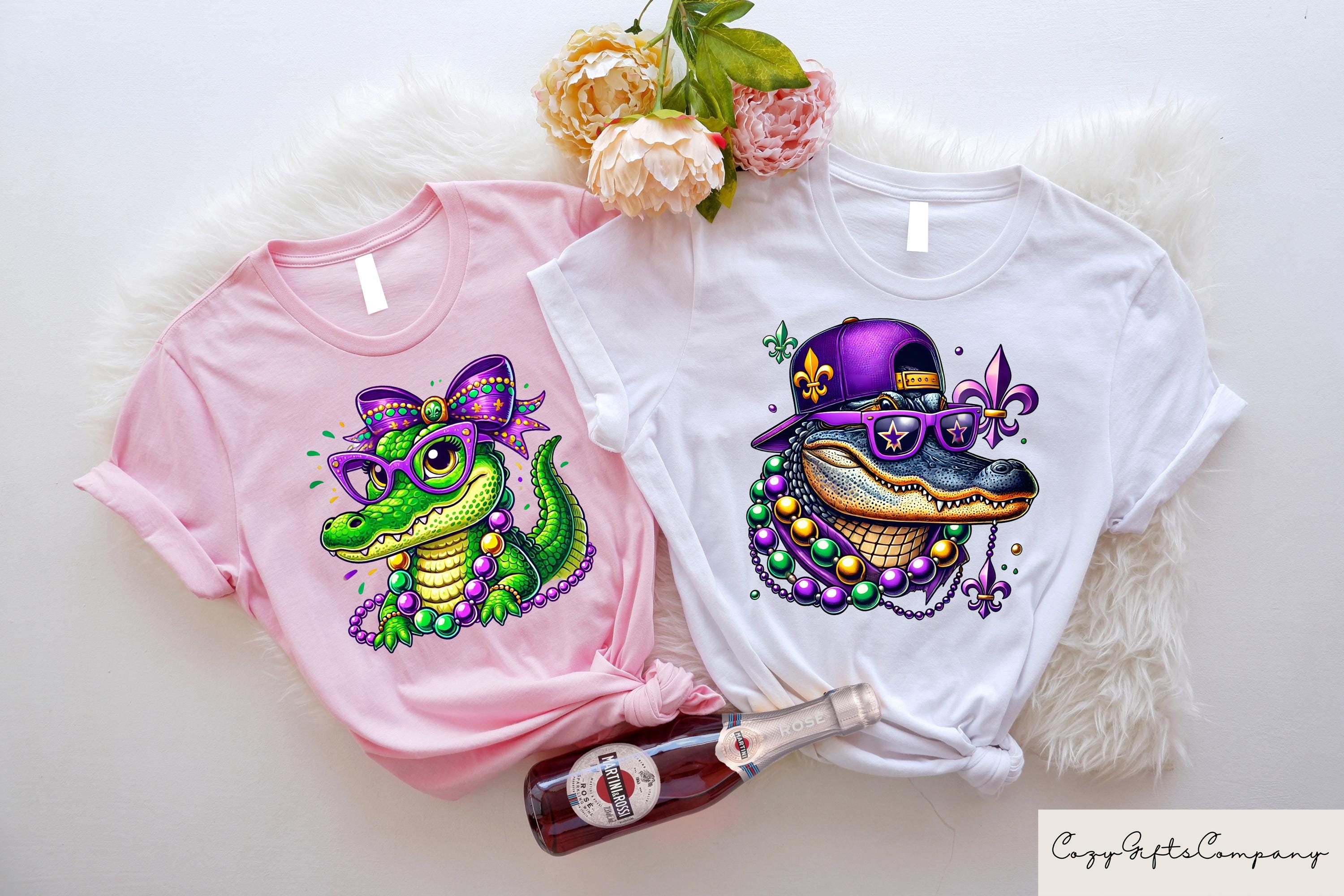 Retro Comfort Mr Gator And Mrs Gator Head T shirt Mardi Gras Shirt Mardi Gras Family Matching Sweatshirt Mardi Gras Couple Matching Gift Sweatshirt – Everyday Comfort · Great Gift For Fans