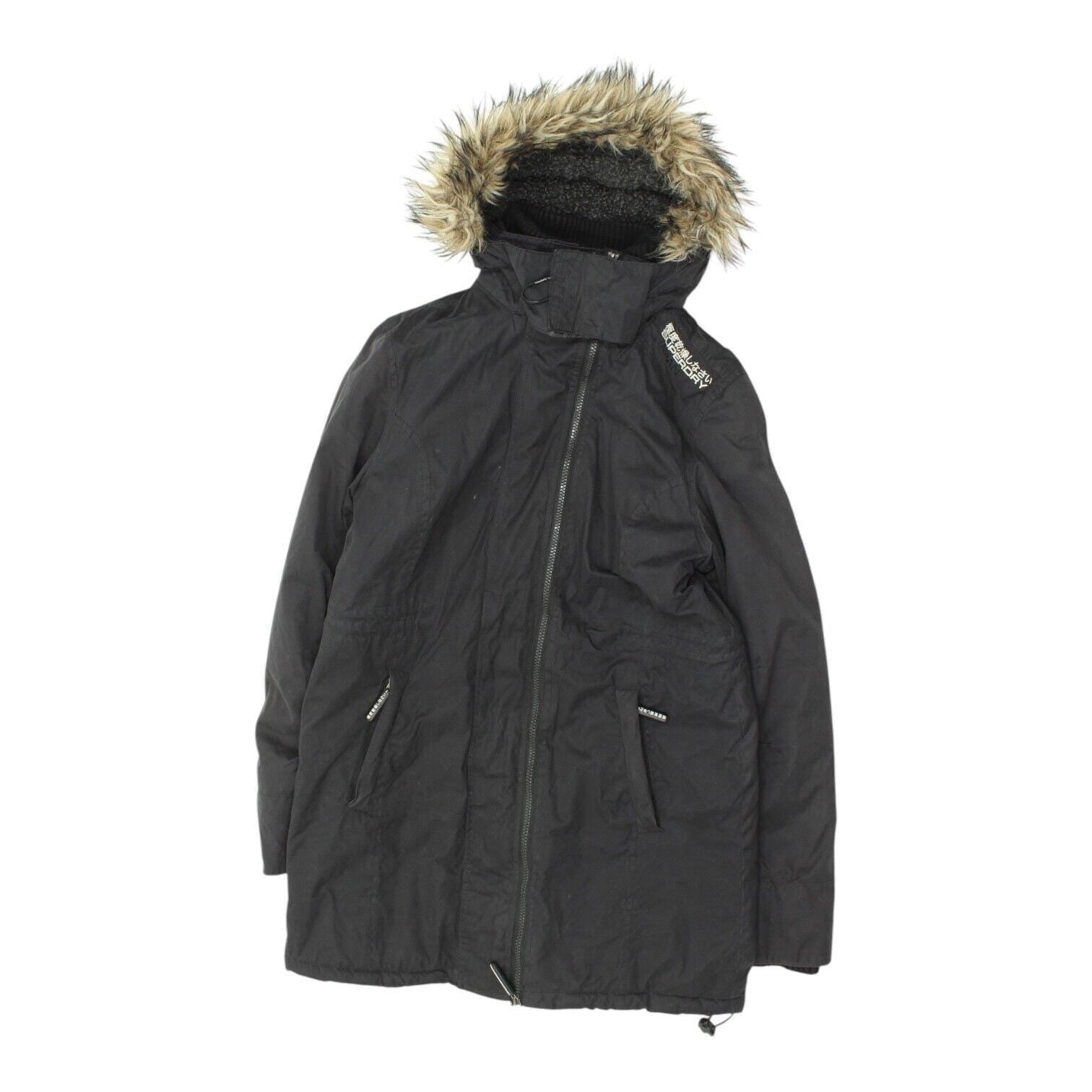 Superdry The Windcheater Womens Black Fur Trim Hooded Jacket Designer Coat VTG Graphic Tee – Fan Favorite · Must-Have Style