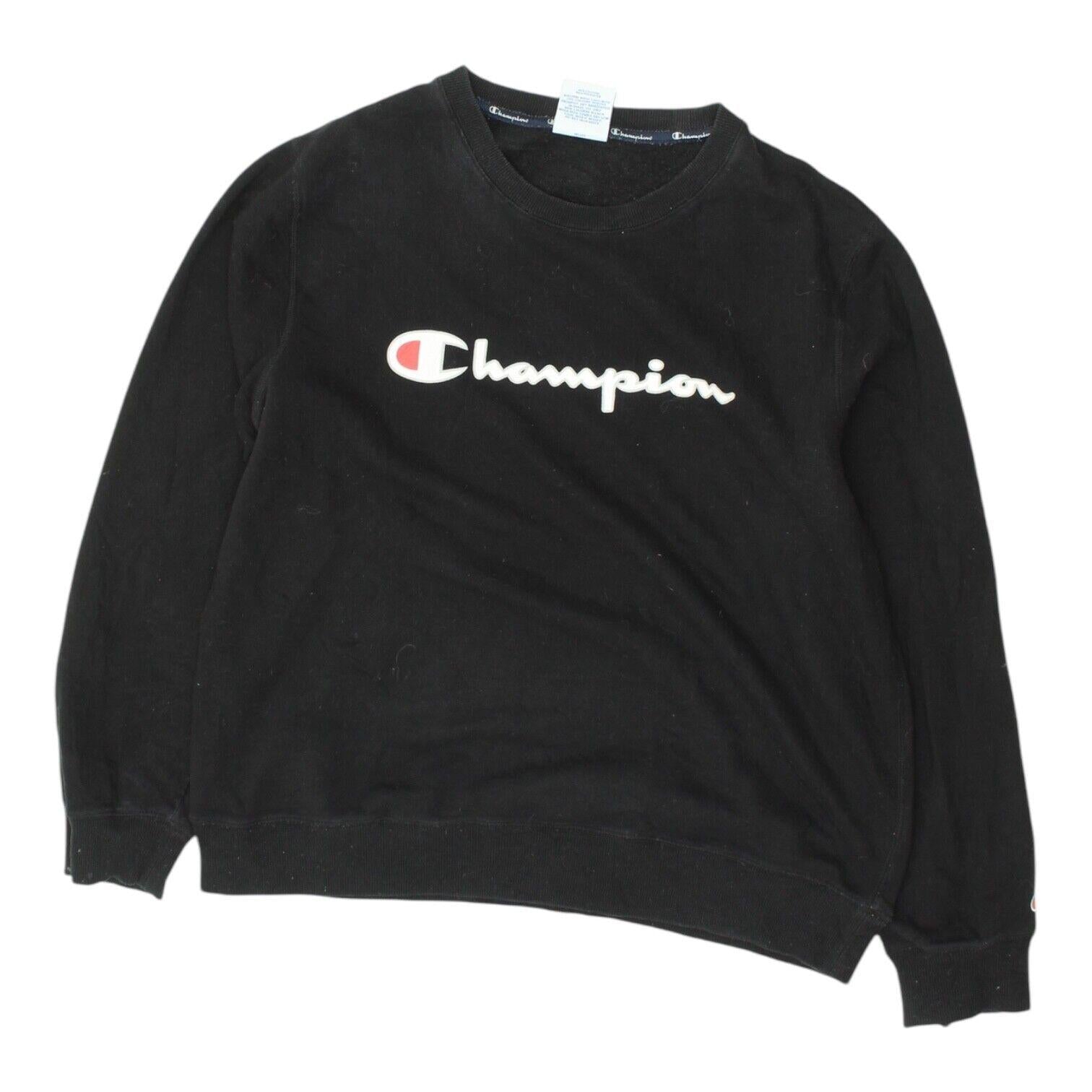 Champion Spell Out Logo Mens Black Sweatshirt Casual Streetwear Sportswear VTG Sweatshirt – Bold Style · Must-Have Style