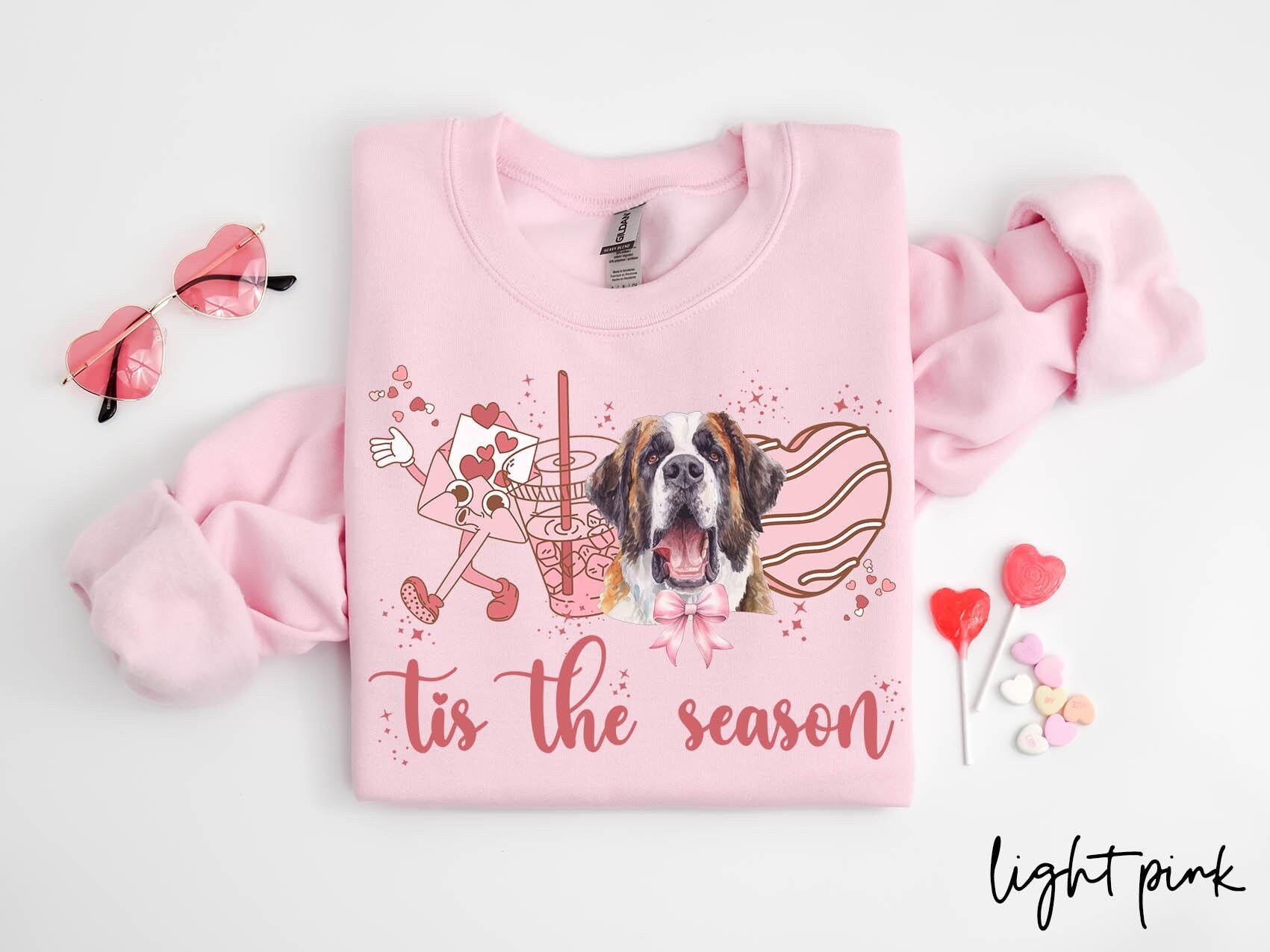 St Bernard Dog Valentine39s Day Sweatshirt Valentines St Bernard Gifts Dog Mom Crewneck Shirt Long Sleeve Sweatshirt – Aesthetic Look · Top Pick For Any Outfit