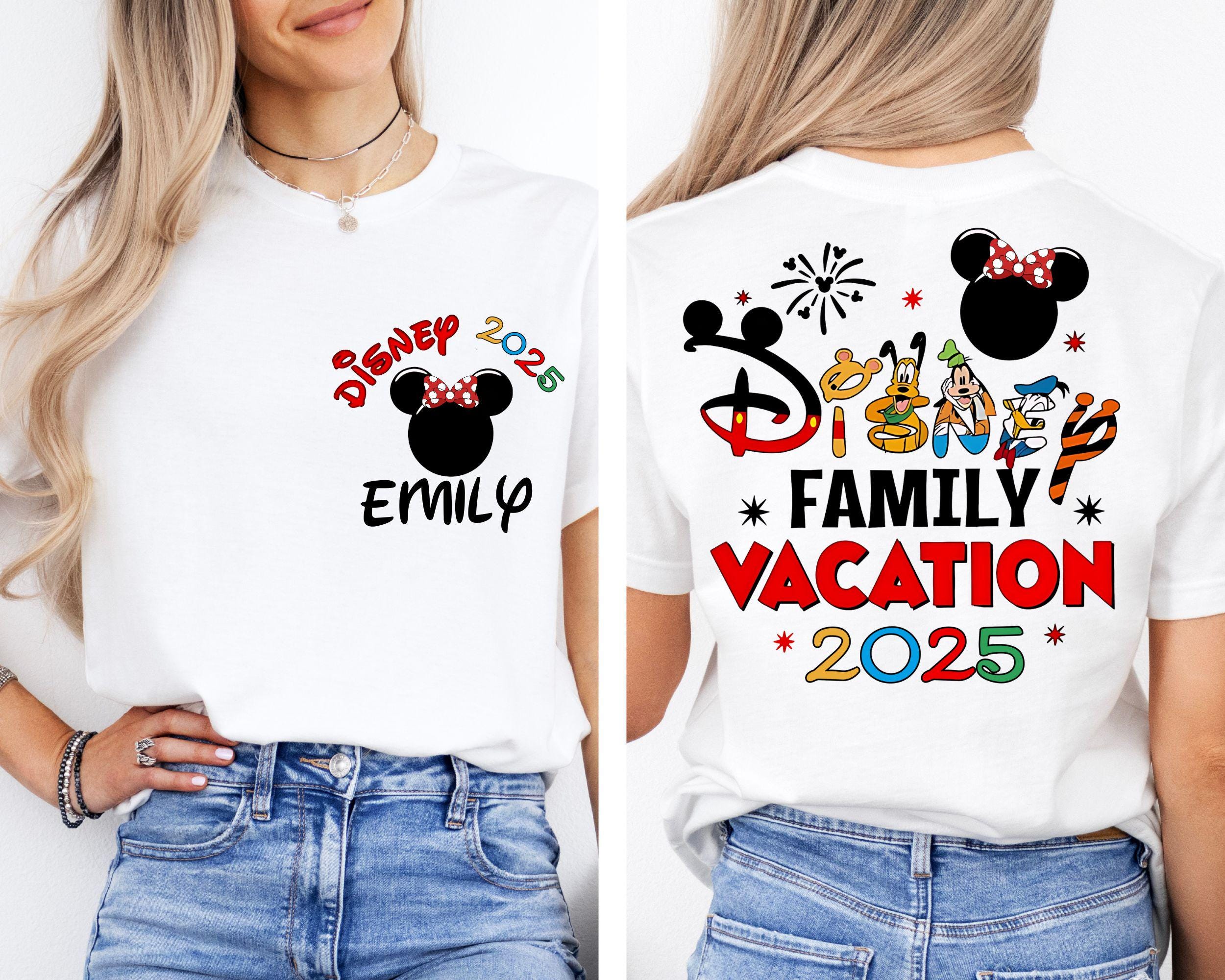 Custom Disney 2025 Family Vacation Shirts Personalized Mickey Castle 2025 Shirts Disneyland Family Trip Shirt Custom Mickey Trip Shirt Graphic Tee – Premium Graphic · High-Quality Print