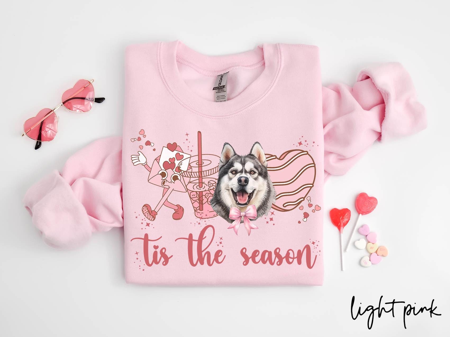 Alaskan Malamute Dog Valentine39s Day Sweatshirt Valentines Alaskan Malamute Gifts Dog Mom Crewneck Shirt Long Sleeve Sweatshirt – Warm & Stylish · Perfect For Daily Wear