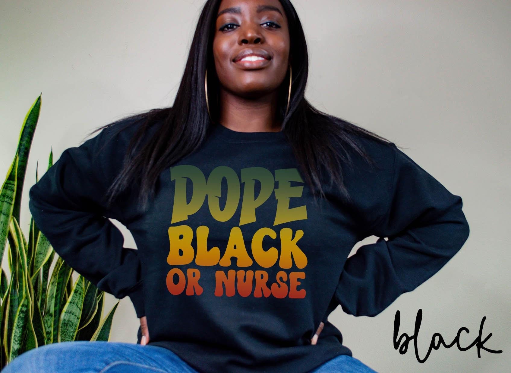 Dope Black OR Nurse Sweatshirt Melanated Operating Room Nurse Gifts Graduation Gifts Black History Crewneck Shirt Sweatshirt – Soft Feel · Great Gift For Fans
