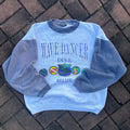 Vintage 90s H L Miller Tag Wave Dancer Dive Belize Big Logo Printed Sweatshirt Pullover Crewneck Sweater Baggie Colour Light Gray Size Large Sweatshirt – Cozy Vibes · High-Quality Print