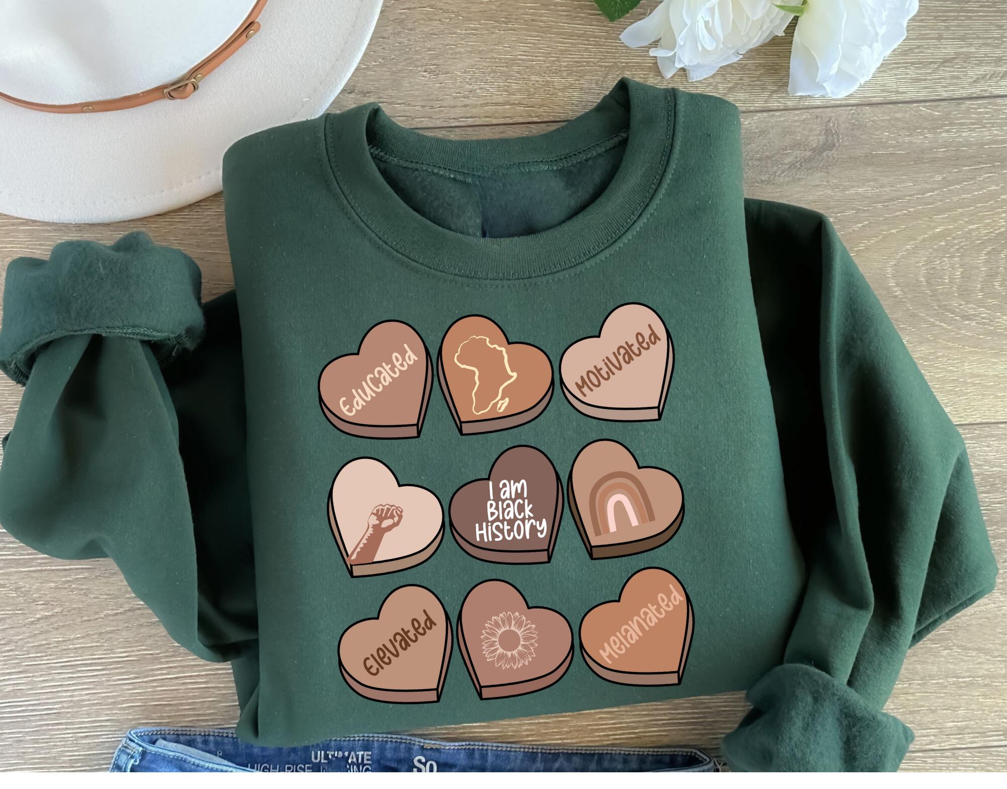 I Am Black History Sweatshirt WomenBlack Candy Hearts SweatshirtBlack History Month GiftBlack Lives Matter Women39s shirts Brown Sugar Sweatshirt – Premium Graphic · Top Pick For Any Outfit