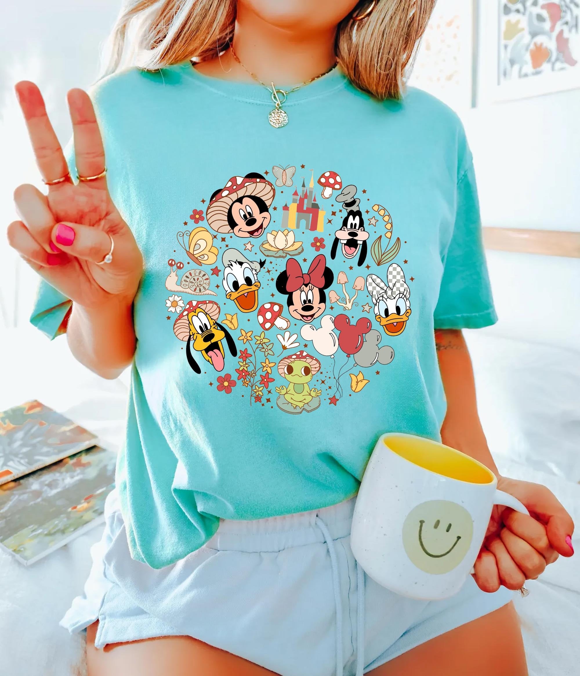 Mushroom Spring Disney Shirt Disney Spring Shirt Disney Mushroom Shirt Disney Mickey and Friends Spring Shirt Disney Flower shirt Graphic Tee – Soft Feel · Perfect For Daily Wear