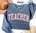 Second Grade Teacher Appreciation Sweatshirt Second Grade Teacher Gifts Graduation Gifts Pink Toile Crewneck Shirt Women Sweatshirt – Aesthetic Look · Perfect For Daily Wear