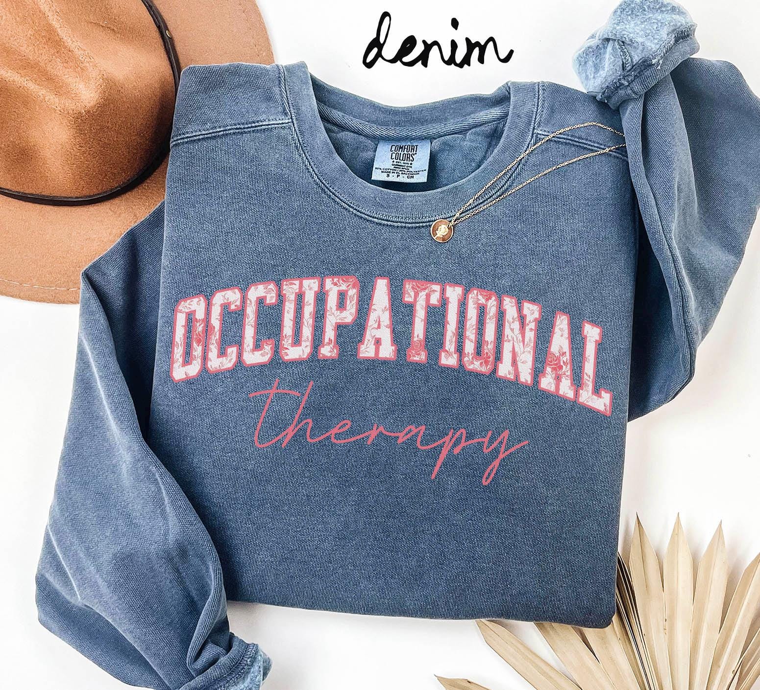 Occupational Therapist Sweatshirt OT Gifts Graduation Gifts Pink Toile Crewneck Chinoiserie Shirt for Women Sweatshirt – Everyday Comfort · Must-Have Style