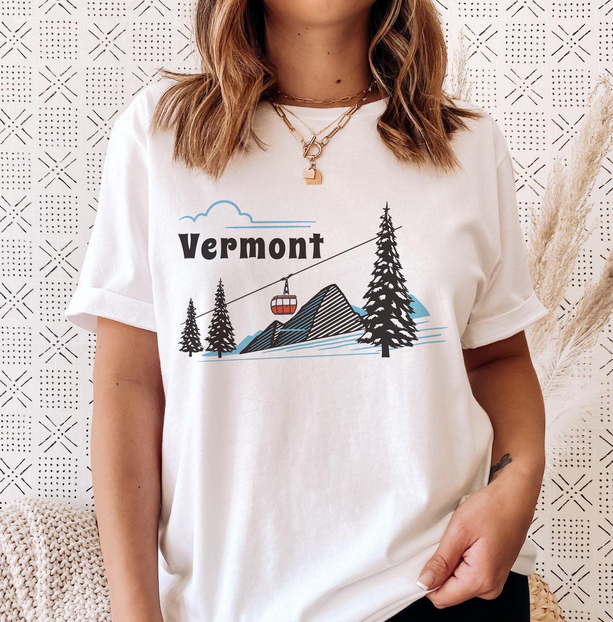 Vermont TShirt Retro Ski Mountain Gondola Unisex Vermont Shirt Personalization Available Graphic Tee – Bold Style · Trending Graphic Apparel