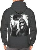 Bigfoot UFO Alien Hooded Sweatshirt Sasquatch Space Spaceship Hoody Extraterrestrial Abduction Pullover Cryptozoology Gift Unisex Sweatshirt – Fan Favorite · High-Quality Print