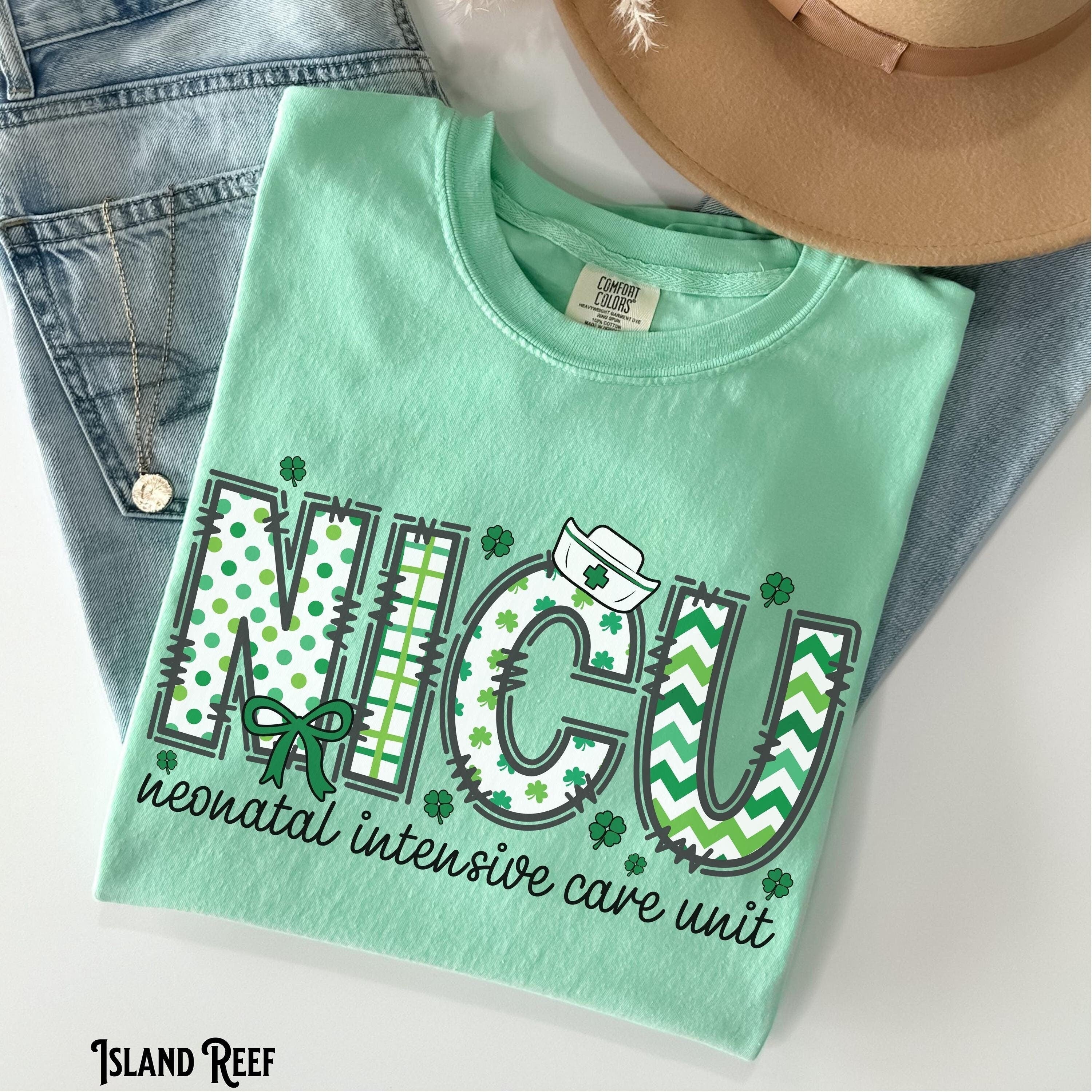 NICU Nurse St Patrick39s Day Shirt Neonatal Intensive Care Unit Saint Patrick Bow Coquette Clover RN Crew Gift Graphic Tee – Fan Favorite · Must-Have Style