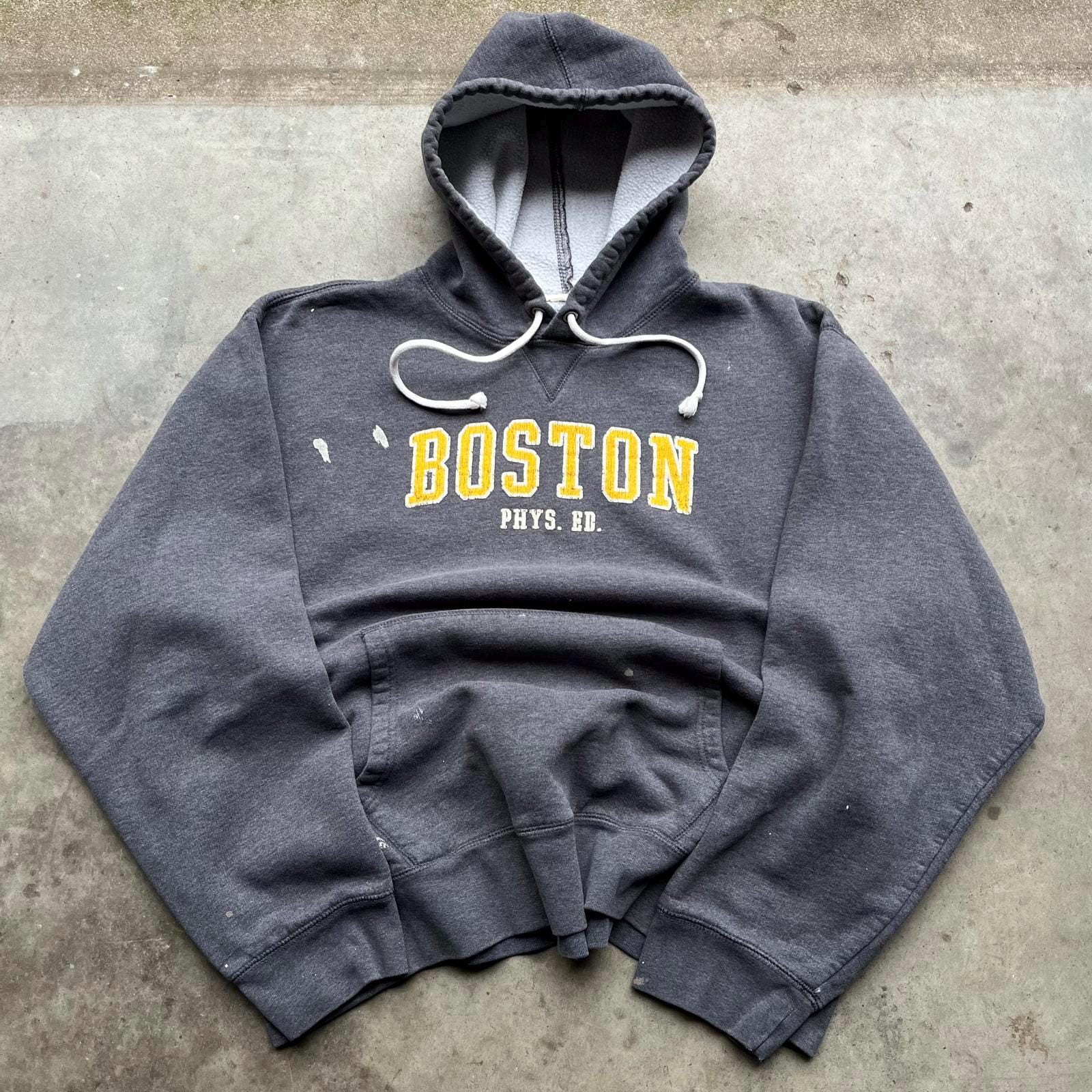 Vintage Y2K Boston Phys Ed Heavyweight Distressed Hoodie Hoodie – Aesthetic Look · Perfect For Daily Wear