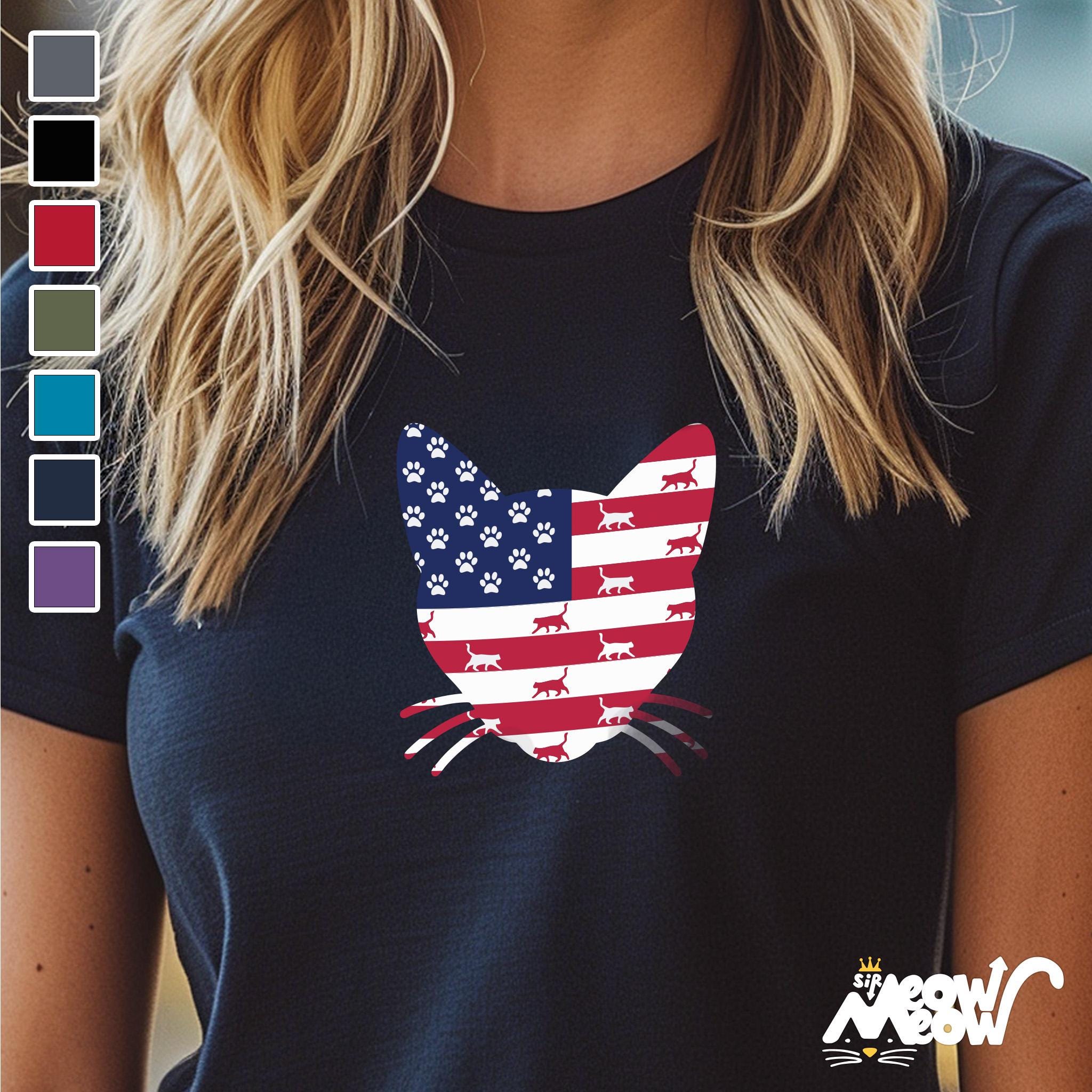 Patriotic American Flag Cat T Shirt USA 4th of July Independence Day Tee for Cat Lovers Unisex Sizes S 5XL Graphic Tee – Aesthetic Look · Top Pick For Any Outfit