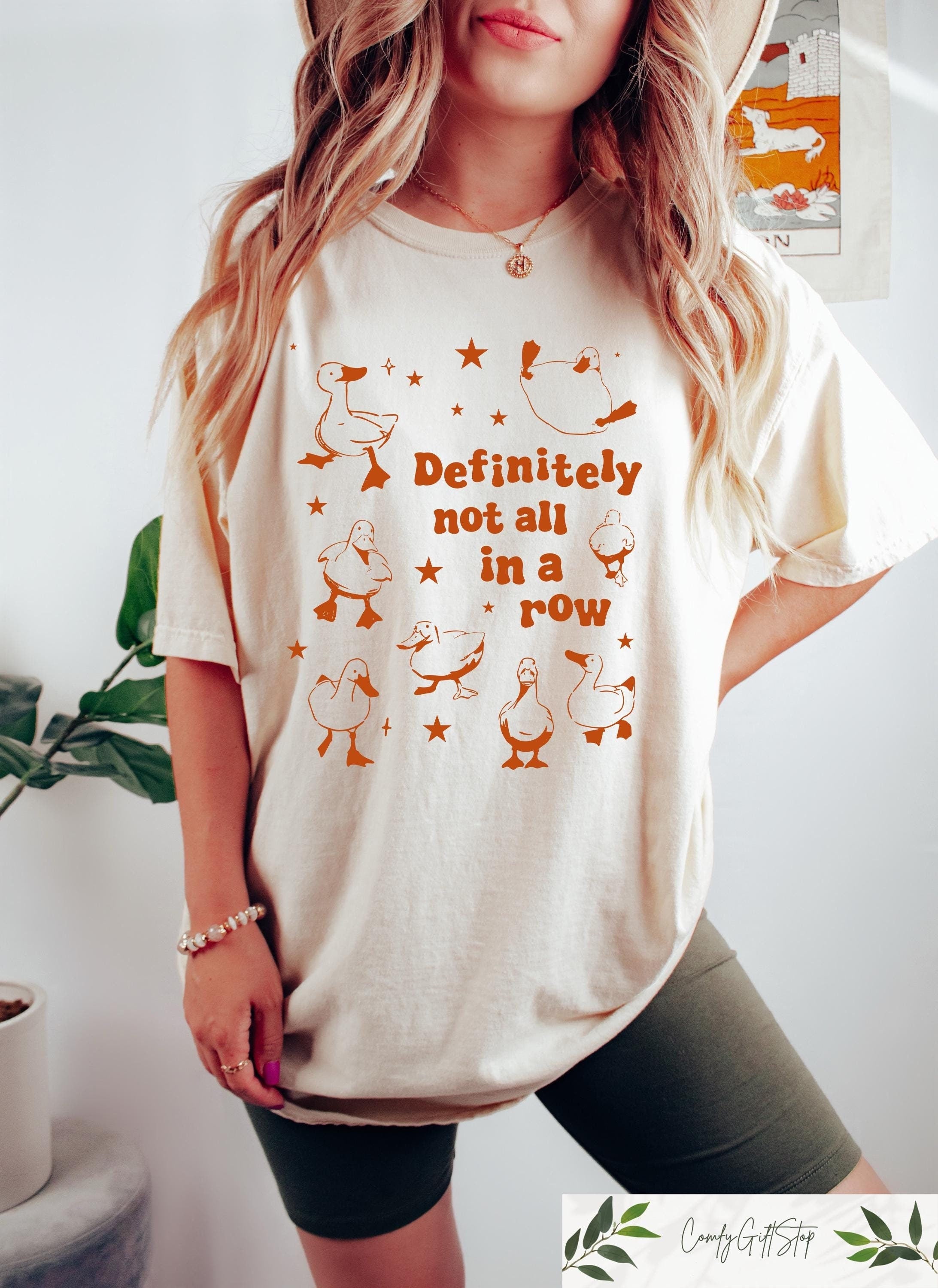 Retro Comfort Ducks T Shirt Definitely Not In A Row Sweatshirt Funny Saying Shirt Trendy Meme Tee Funny Mental Health Gift Sweatshirt – Everyday Comfort · Trending Graphic Apparel