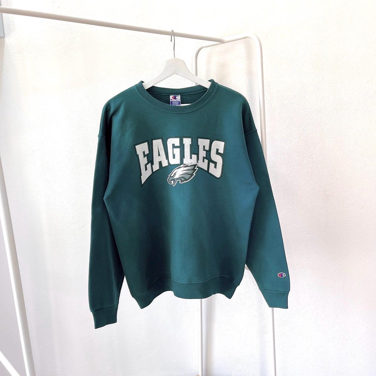 90s Philadelphia Eagles NFL football Champion green sweatshirt M Sweatshirt – Bold Style · Trending Graphic Apparel