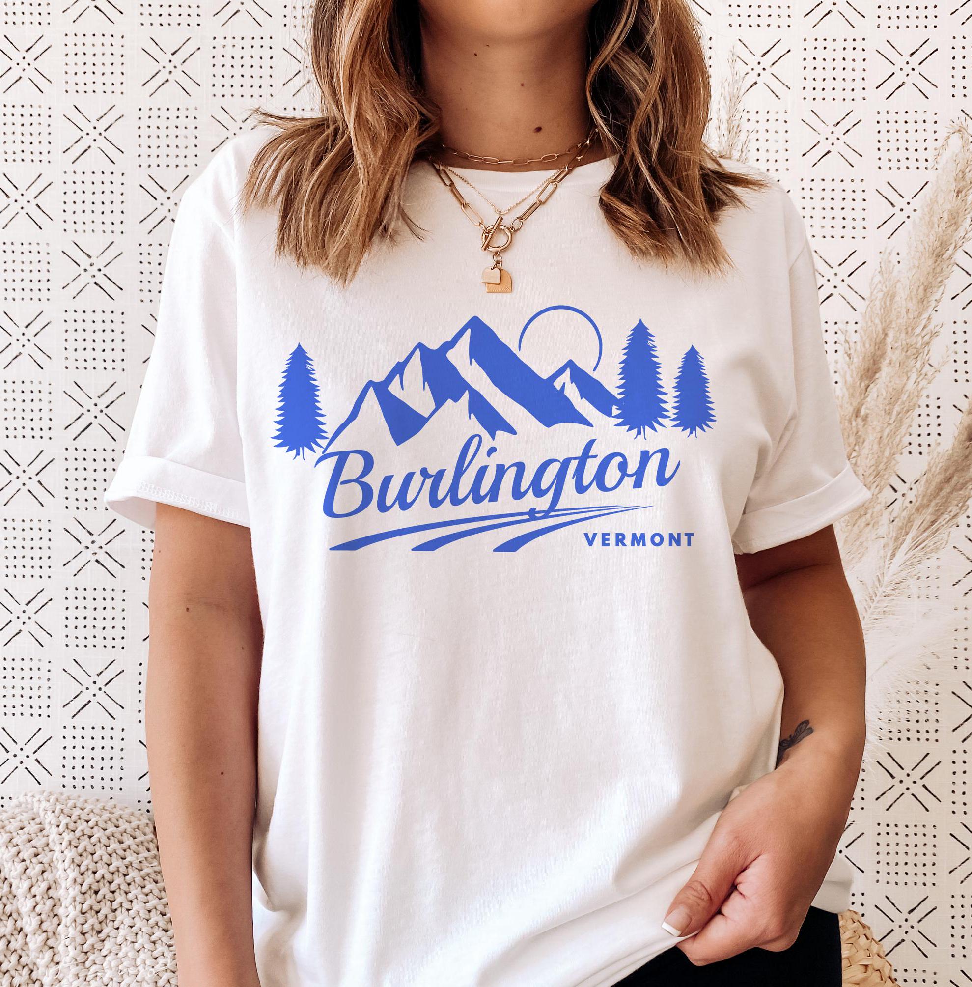 Burlington Vermont TShirt Retro Mountain Unisex Burlington Shirt Personalization Available Graphic Tee – Easygoing Wear · Trending Graphic Apparel