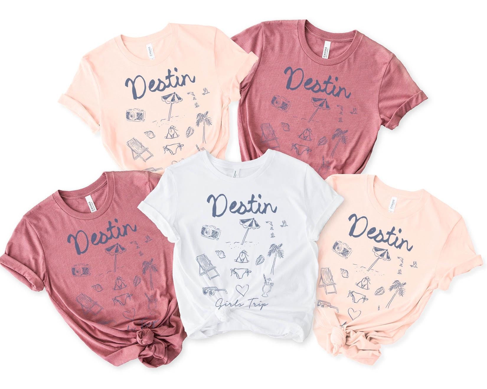 Destin Florida Shirts Girls Trip Tshirt Girls Trip Favors Matching Vacation Tee Girls Weekend Group Girls Night Out Besties Graphic Tee – Premium Graphic · Top Pick For Any Outfit