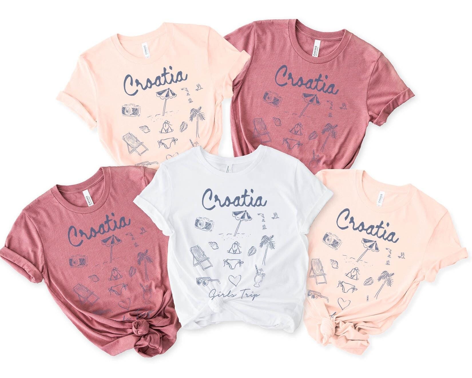 Croatia Shirts Girls Trip Tshirt Girls Trip Favors Matching Vacation Tee Girls Weekend Group Girls Night Out Besties Graphic Tee – Cozy Vibes · Trending Graphic Apparel