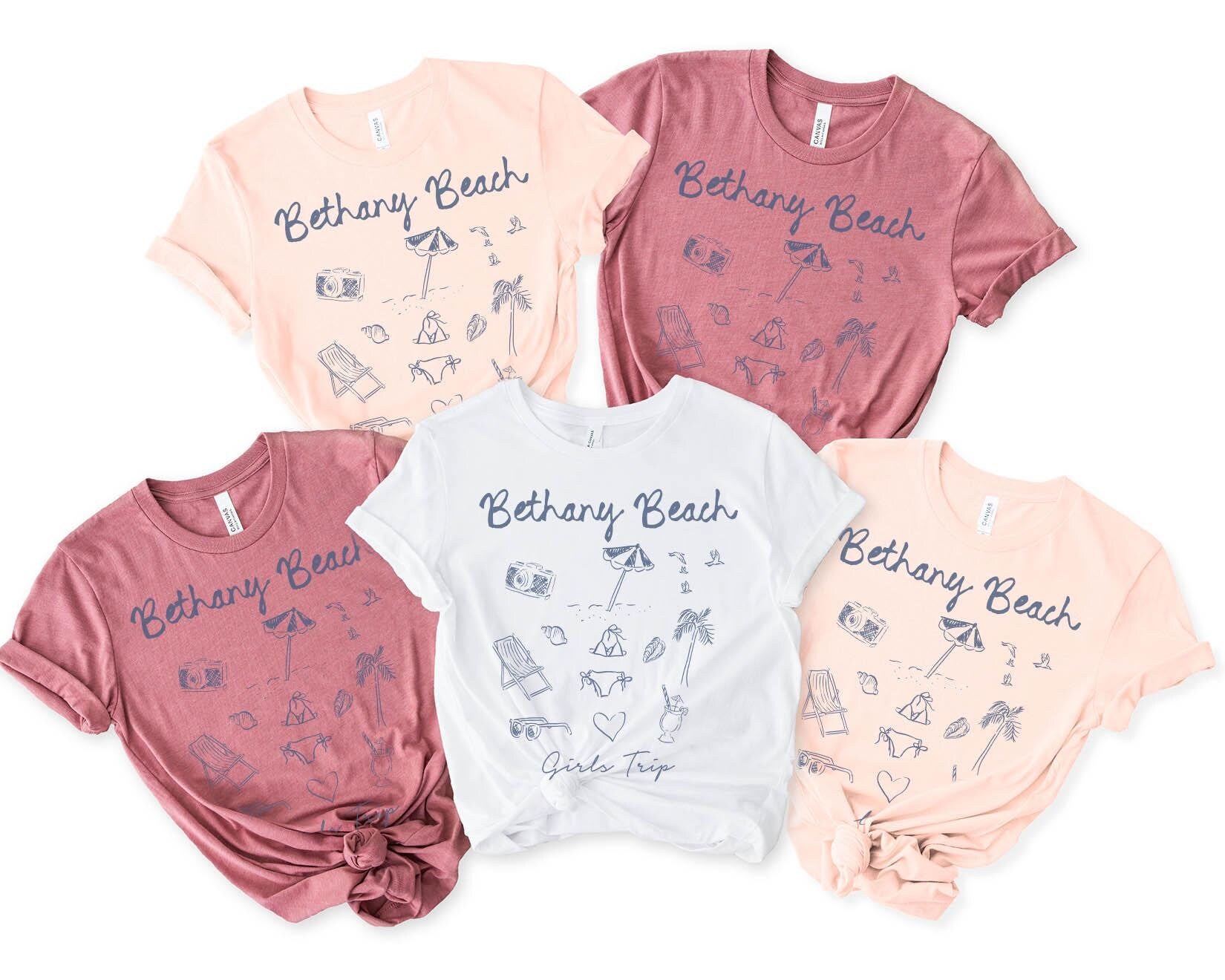 Bethany Beach Delaware Shirts Girls Trip Tshirt Girls Trip Favors Matching Vacation Tee Girls Weekend Group Girls Night Out Besties Graphic Tee – Aesthetic Look · Must-Have Style