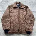 Vintage 70s Chocolate Brown Military Style Quilted Jacket Graphic Tee – Soft Feel · Perfect For Daily Wear
