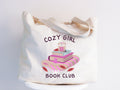 Cozy Girl Book Club Tote Bag Reading Club Gift Bookworm Gift Bookish Gift Book Lover Bag Booktok Merch Booktrovert Tote BagReader Bag Tote Bag – Feel-Good Design · Trending Graphic Apparel