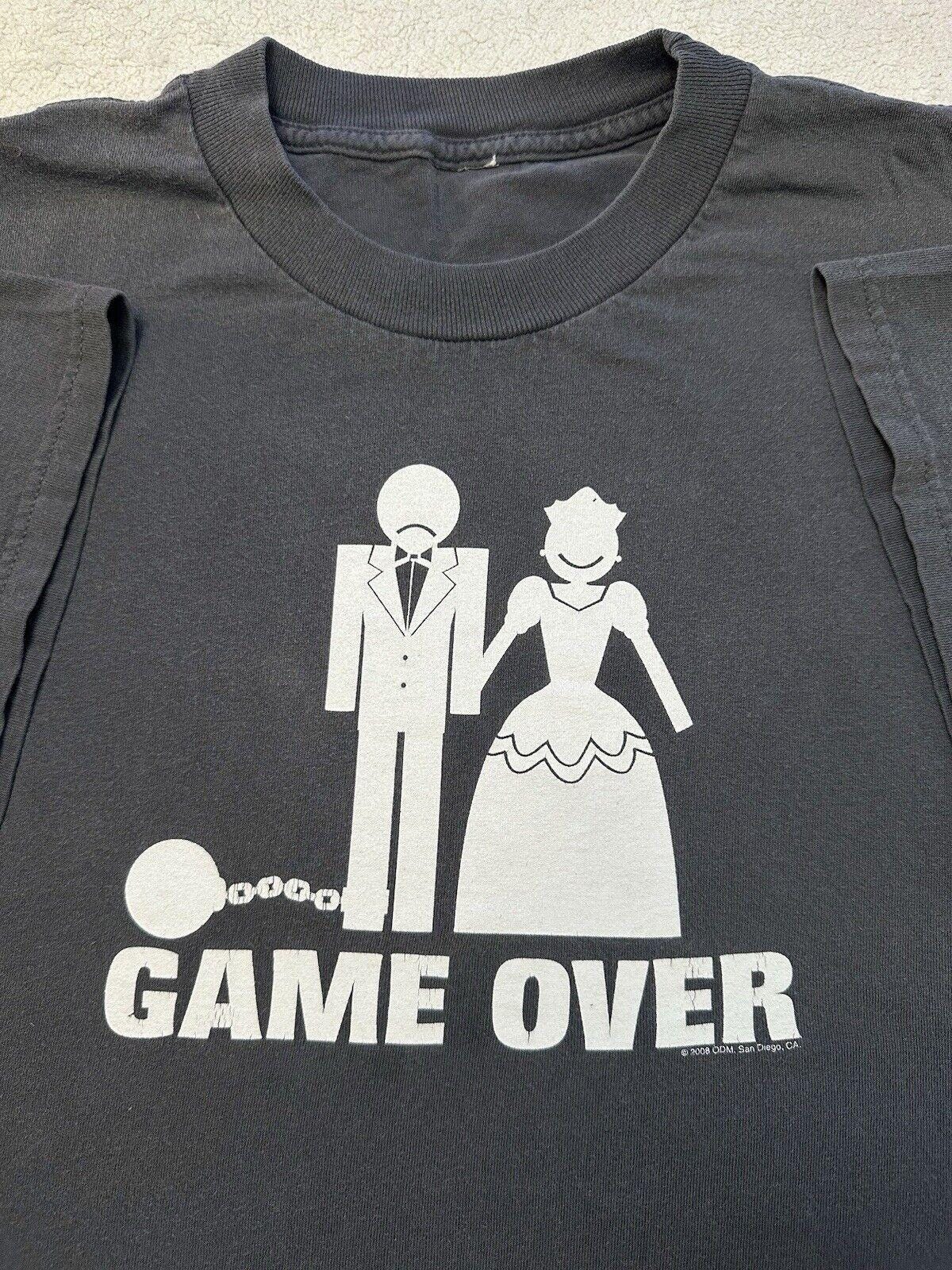 Vintage 2000s Married Couple Wedding Marriage Game Over Satire Humor T Shirt XL Graphic Tee – Soft Feel · Great Gift For Fans