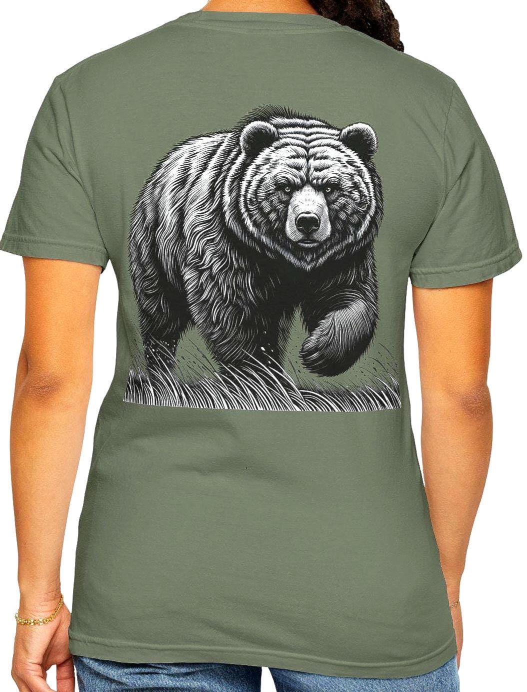 Grizzly Bear Tee Unisex Animal Lover T shirt Wildlife Graphic Tee Bear Lover Gift Front And Back Design Bear Souvenir Graphic Tee – Fan Favorite · Trending Graphic Apparel