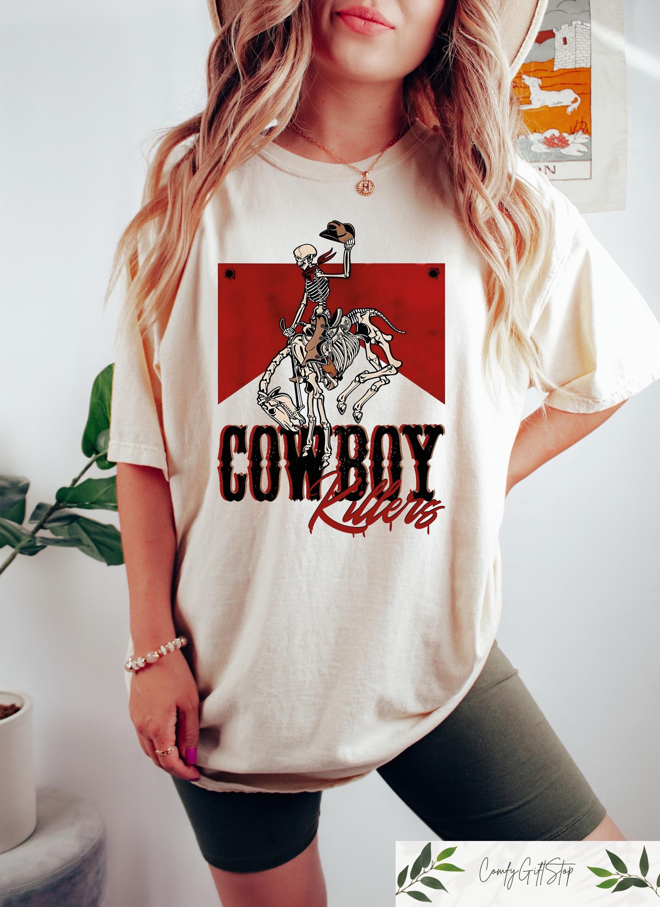 Cowboy Killers Tshirt Retro Comfort Western Sweatshirt Skeleton Cowboy Shirt Cute Rodeo Gift Western Skeleton Tee Western Rodeo Outfit Sweatshirt – Easygoing Wear · Perfect For Daily Wear