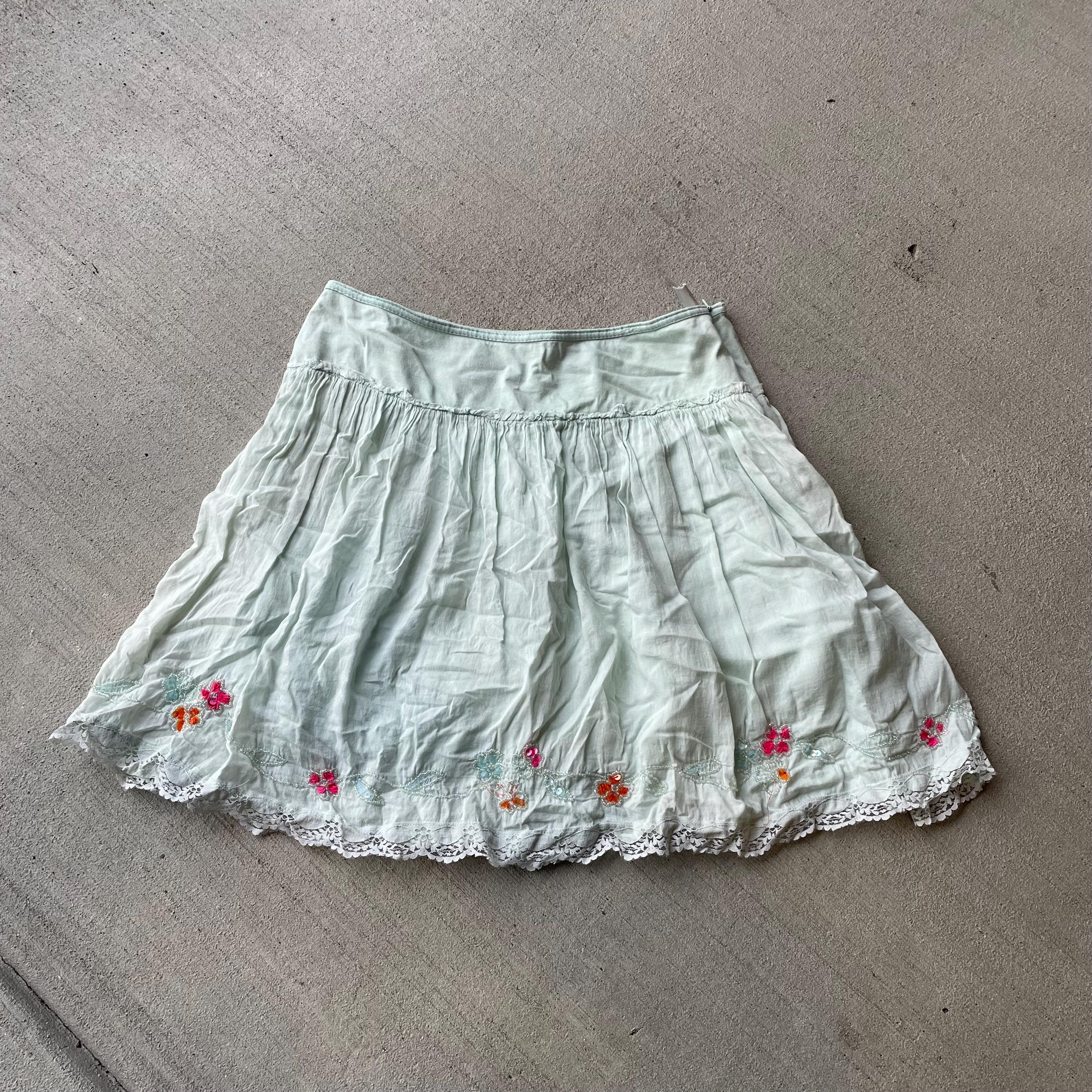 y2k vintage 200039s light blue cotton beaded floral fairy boho cottagecore skirt Graphic Tee – Bold Style · Perfect For Daily Wear