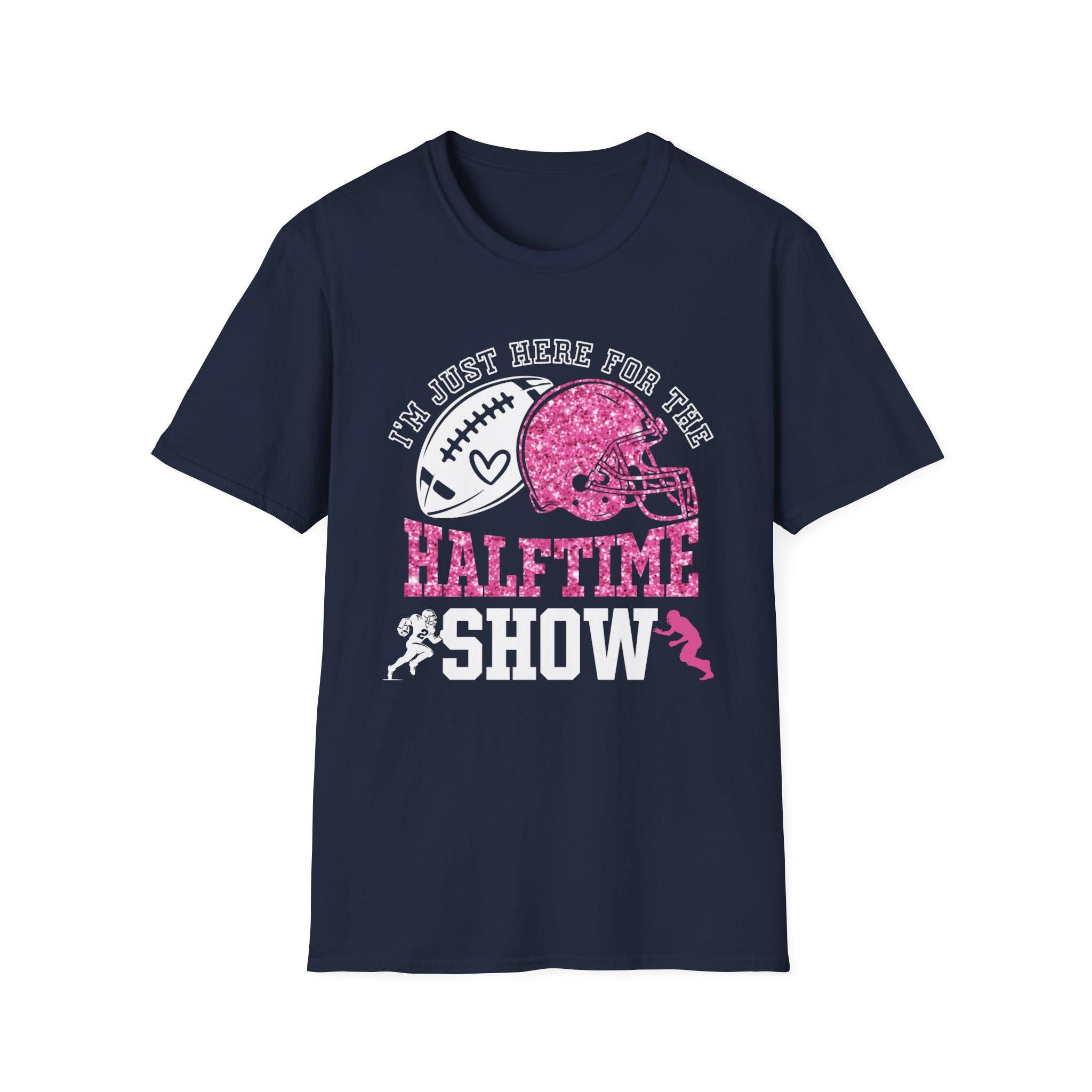 I39m Just Here For Halftime Show Sparkly Faux Sequins Team Halftime Shirt Team Halftime Retro Checkered player Varsity Football Glitter Graphic Tee – Easygoing Wear · Great Gift For Fans