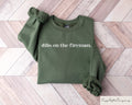 Dibs On The Fireman Sweatshirt Fireman Wife T shirt Firefighter39s Girlfriend Shirt Retro Women Gift Wife Of Fire Chief Crewneck Sweatshirt – Warm & Stylish · High-Quality Print