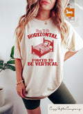 Retro Comfort Meme T shirt Mental Health Sweatshirt Born To Be Horizontal Forced To Be Vertical Shirt Animal Lover Gift Funny Mom Outfit Sweatshirt – Easygoing Wear · Perfect For Daily Wear