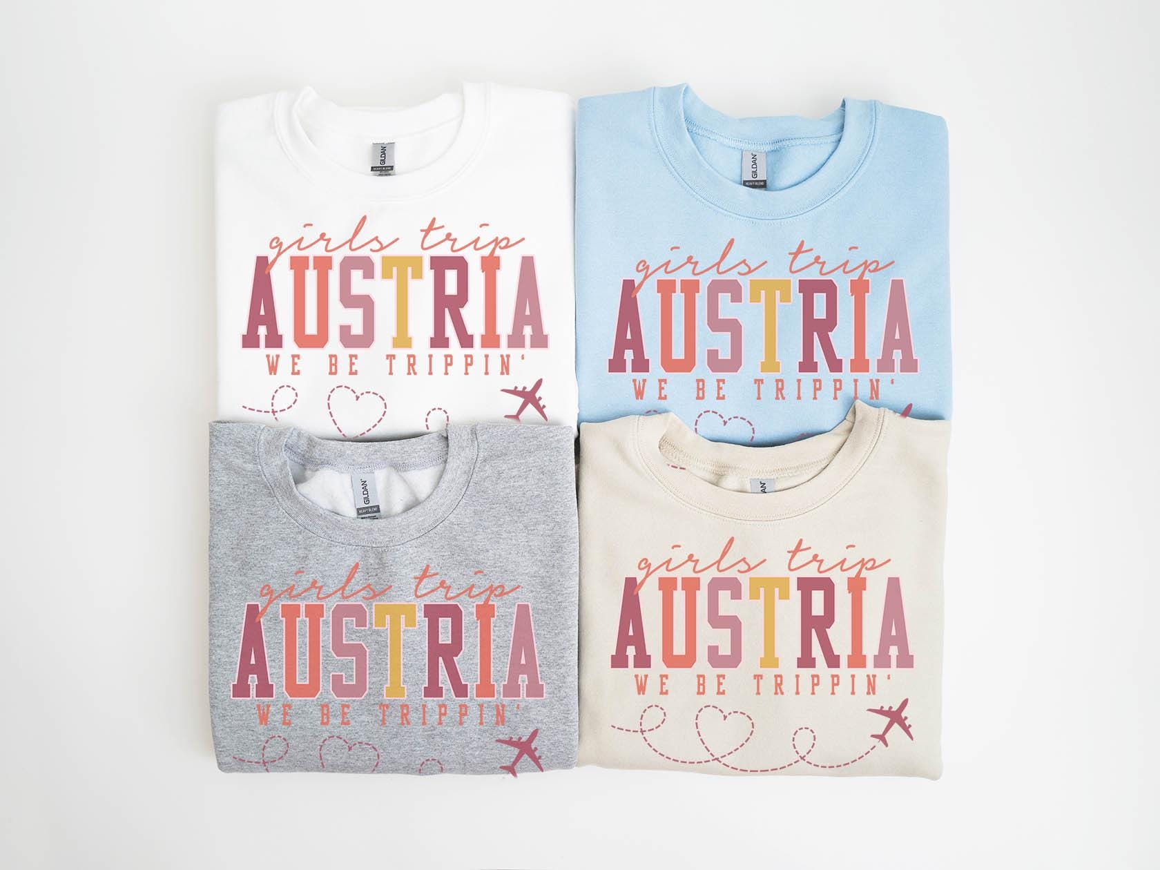 Austria Sweatshirt Girls Trip Sweatshirt Friends Vacation Matching Group Crewneck Shirt Besties Sweatshirt – Soft Feel · Top Pick For Any Outfit