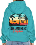LA California Beach Hoodie Unisex Garment Dyed Pullover Coastal Style Sweatshirt West Coast Ocean Pullover Surfing Hooded Jumper SoCal Hoodie – Feel-Good Design · Trending Graphic Apparel