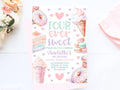 Four Ever Sweet Birthday Invitation Girl 4Th Birthday Invite Ice Cream Donut Invite Fourth Birthday Invitation Pastel Theme Editable FR1 Graphic Tee – Soft Feel · Trending Graphic Apparel