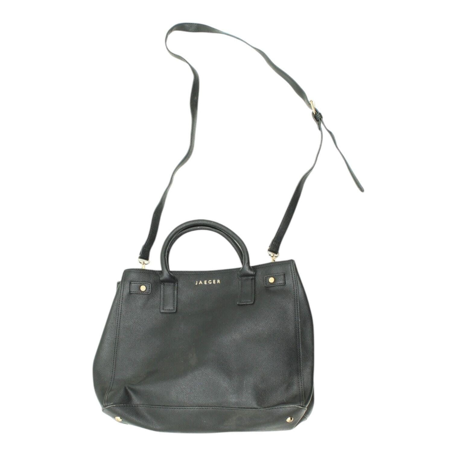 Jaeger Womens Black Handbag Vintage High End Designer Top Handle Shoulder Bag Tote Bag – Everyday Comfort · Must-Have Style