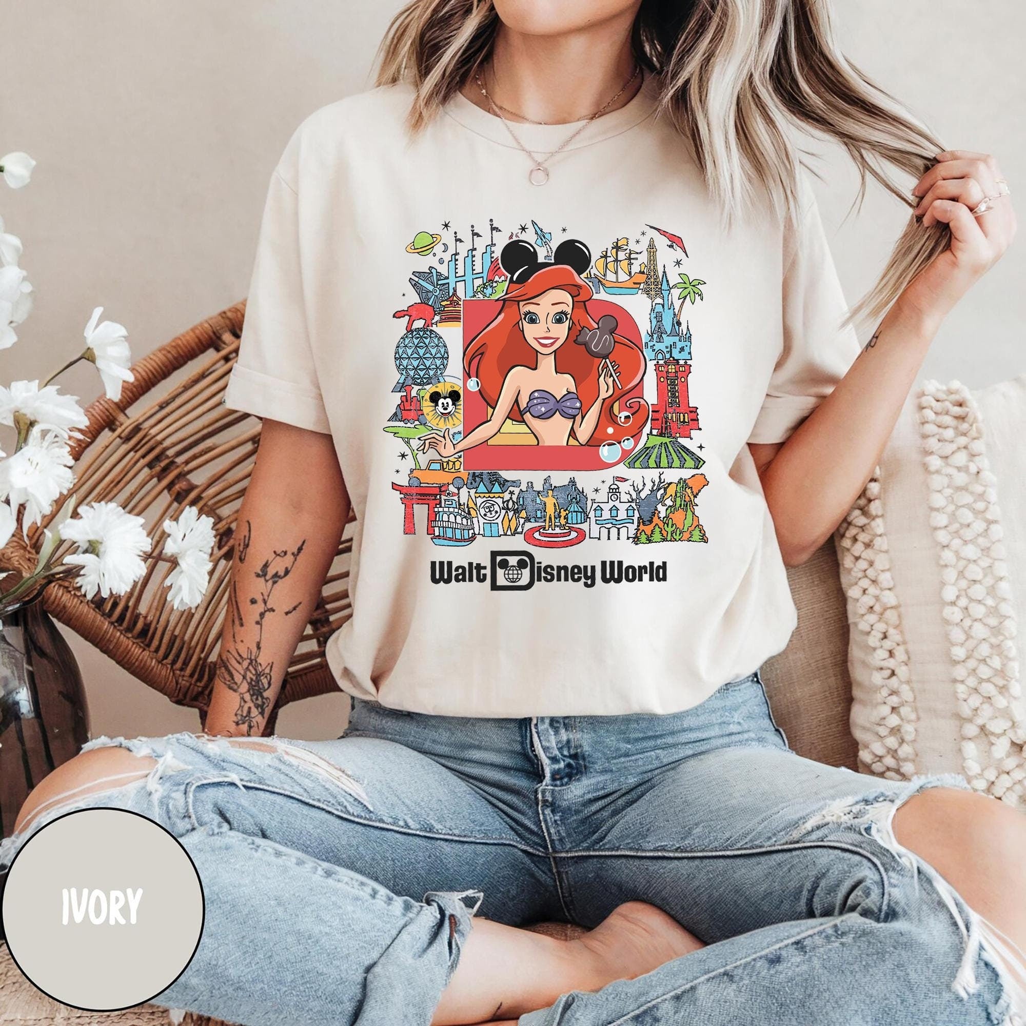 Walt Disney World Little Mermaid Shirt Princes Ariel Shirt Magic Kingdom Shirt Disney Girls Trip Tee Disneyland T shirt Graphic Tee – Aesthetic Look · Trending Graphic Apparel