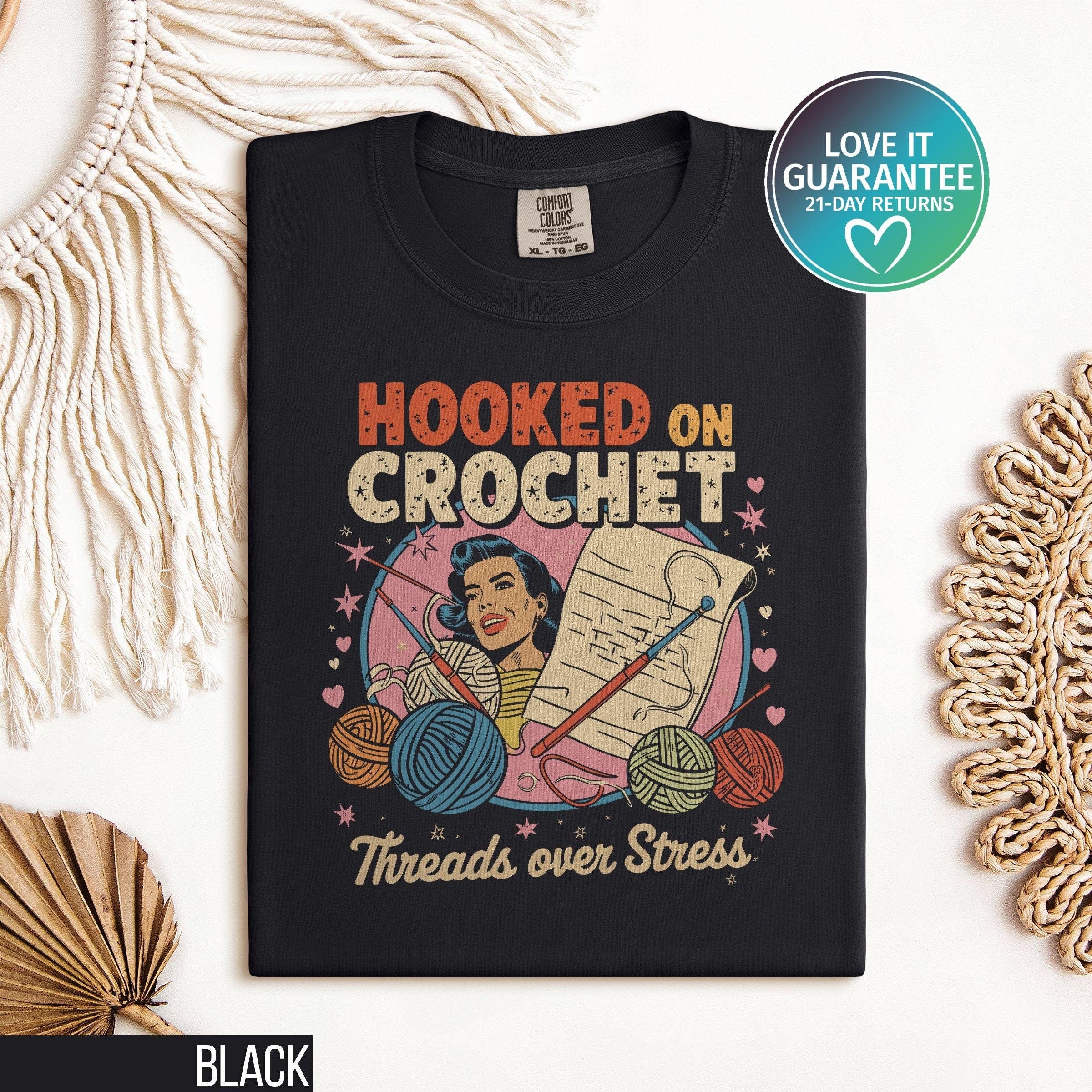Crochet Shirt Funny Knitting Shirt Crochet Lover Gift Crocheting Shirts Crocheting Mom Shirt Crocheting Lovers Vintage Retro Tee Graphic Tee – Aesthetic Look · High-Quality Print
